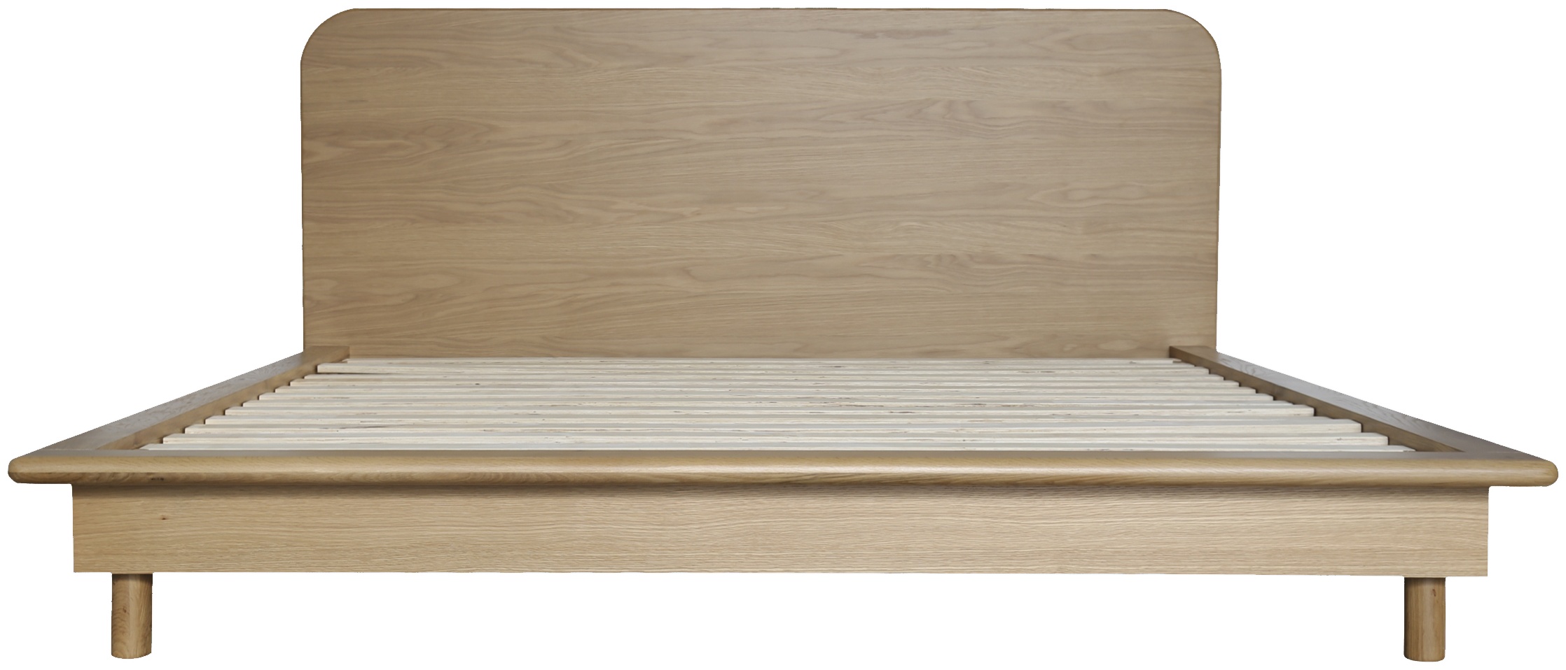 Cama Froda con marco sólido de roble natural, cuerpo de chapa de roble natural, tamaño queen cm. - image 1