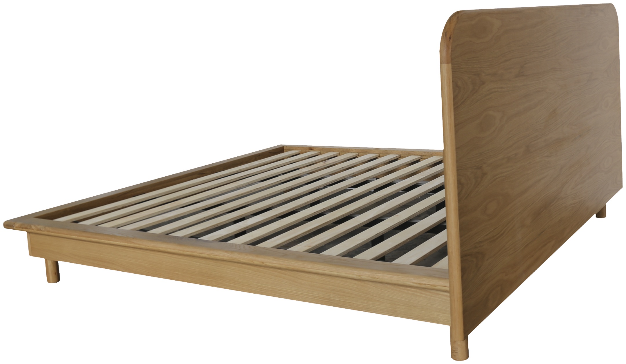 Cama Froda con marco sólido de roble natural, cuerpo de chapa de roble natural, tamaño queen cm. - image 4