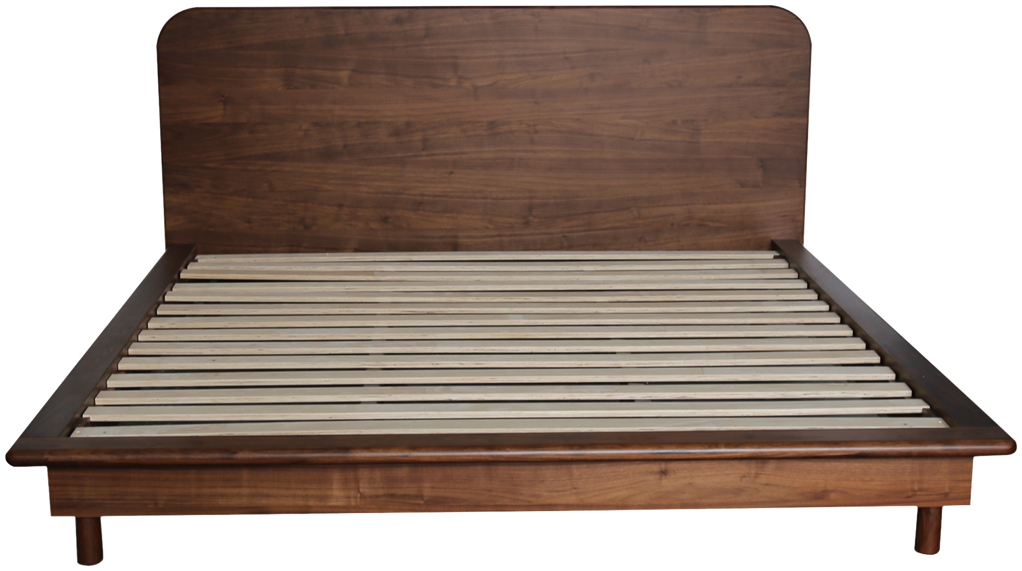 Froda bed with Solid natural walnut frame, Natural walnut veneer body, king size - image 1