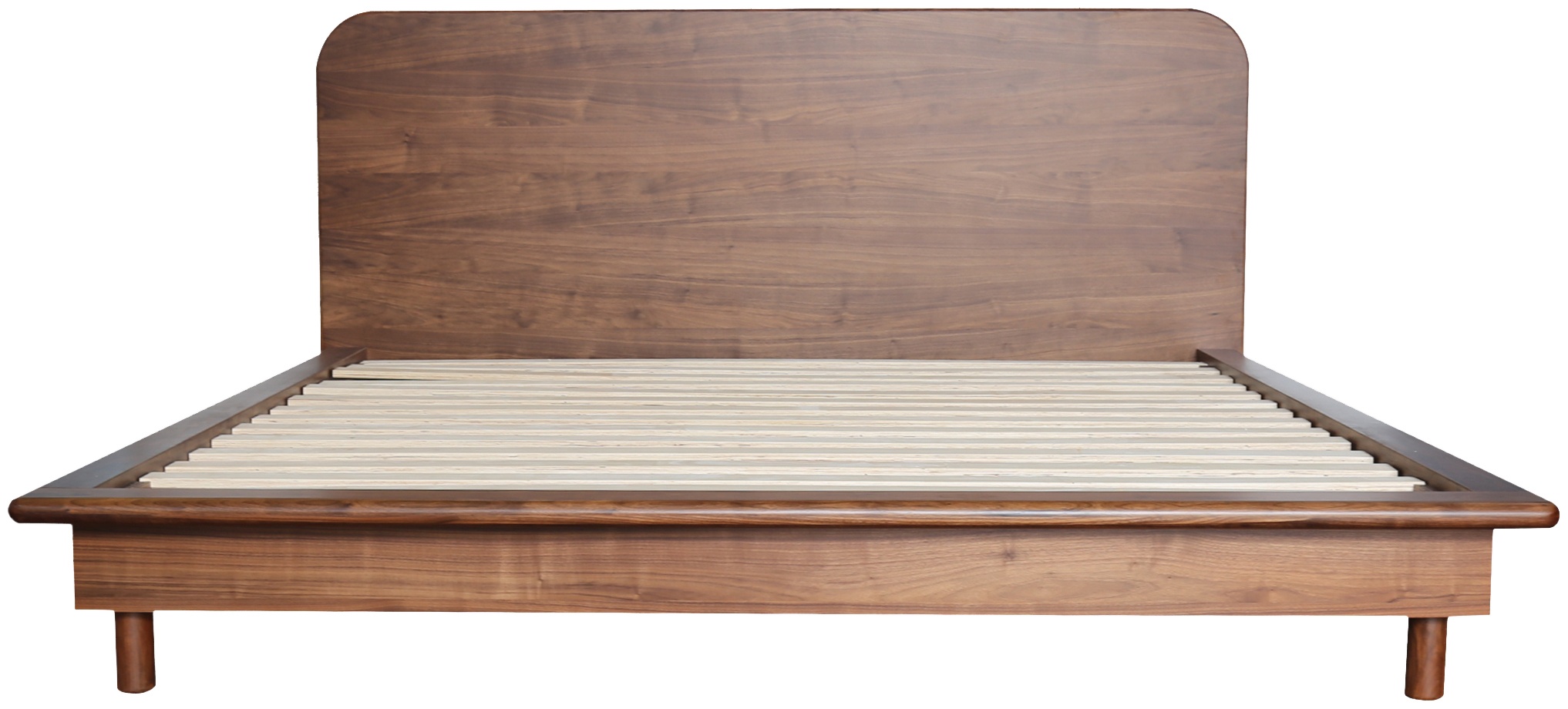 Froda bed with Solid natural walnut frame, Natural walnut veneer body, king size - image 2