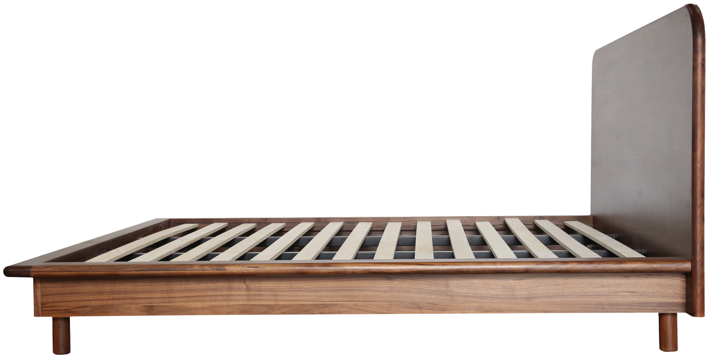 Cama Froda con marco de walnut natural sólido, cuerpo de chapa de walnut natural, tamaño king cm. - image 3