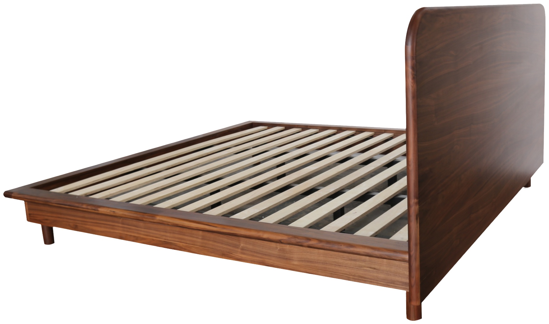 Cama Froda con marco de walnut natural sólido, cuerpo de chapa de walnut natural, tamaño king cm. - image 4
