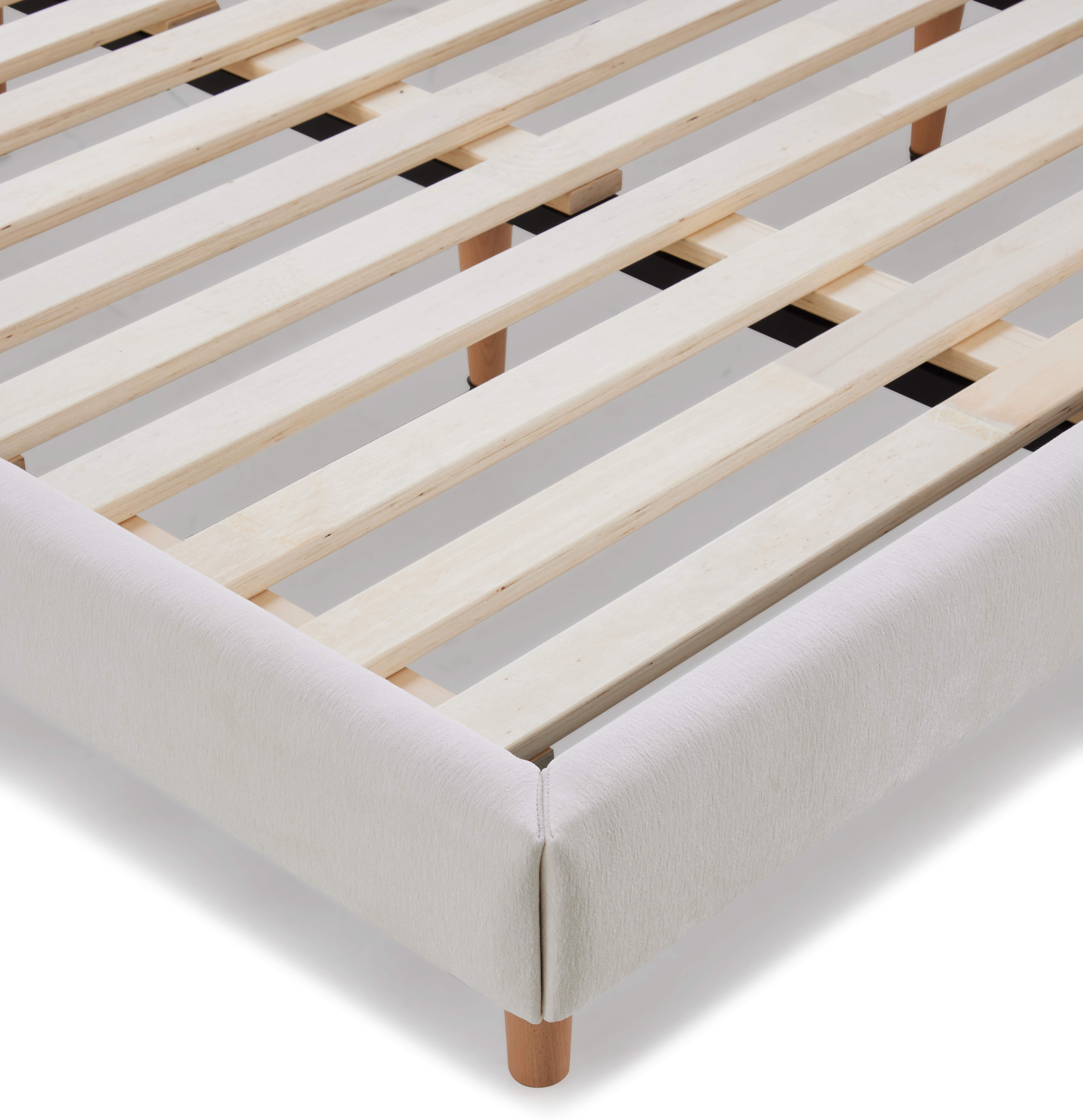 Cama Pure con tela FAM en blanco hueso, tamaño king cm - image 1