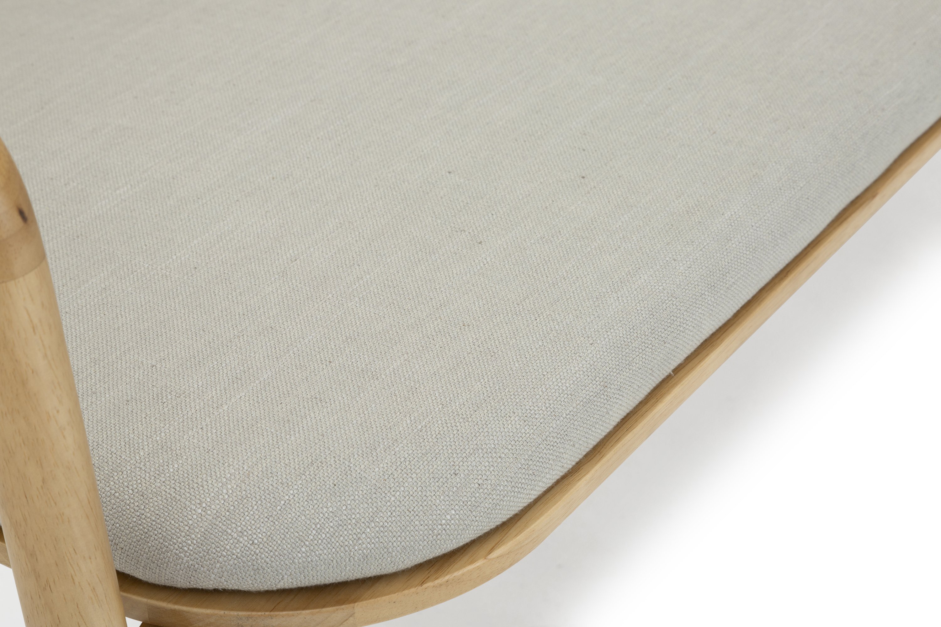 Lake lounge bench with Solid natural rubberwood frame, Diego Mineral Fabric - image 4