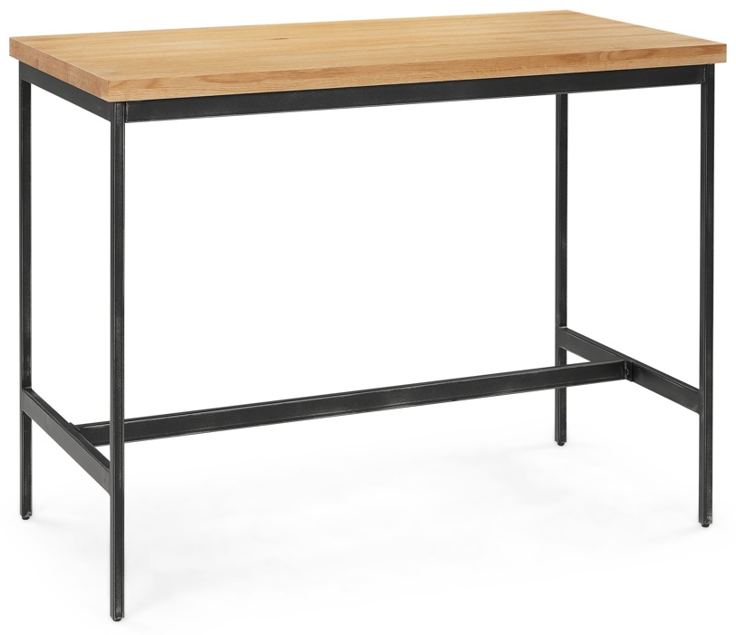 Calia bar table with Black Powder coated steel frame, Solid natural oak top - image 2