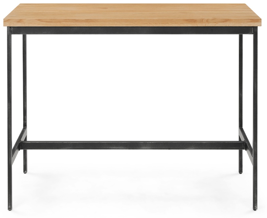 Calia bar table with Black Powder coated steel frame, Solid natural oak top - image 4