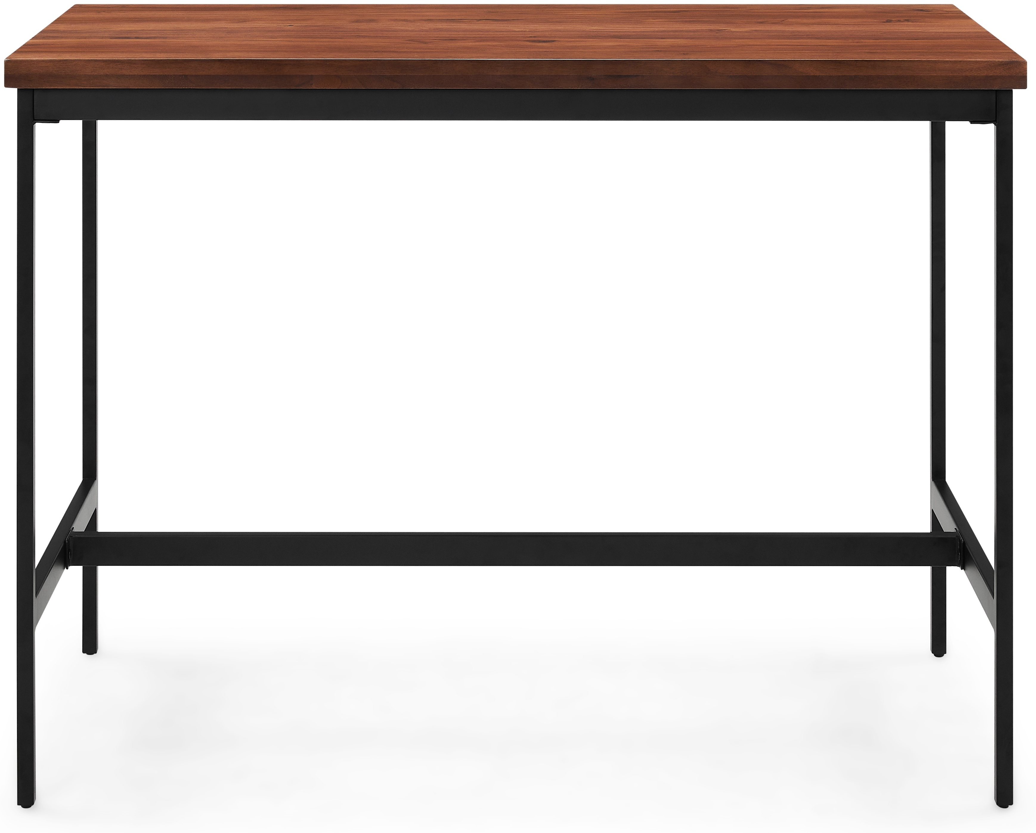 Mesa de bar Calia con marco de acero con pintura electrostática negra, tapa sólida de walnut natural. - image 2