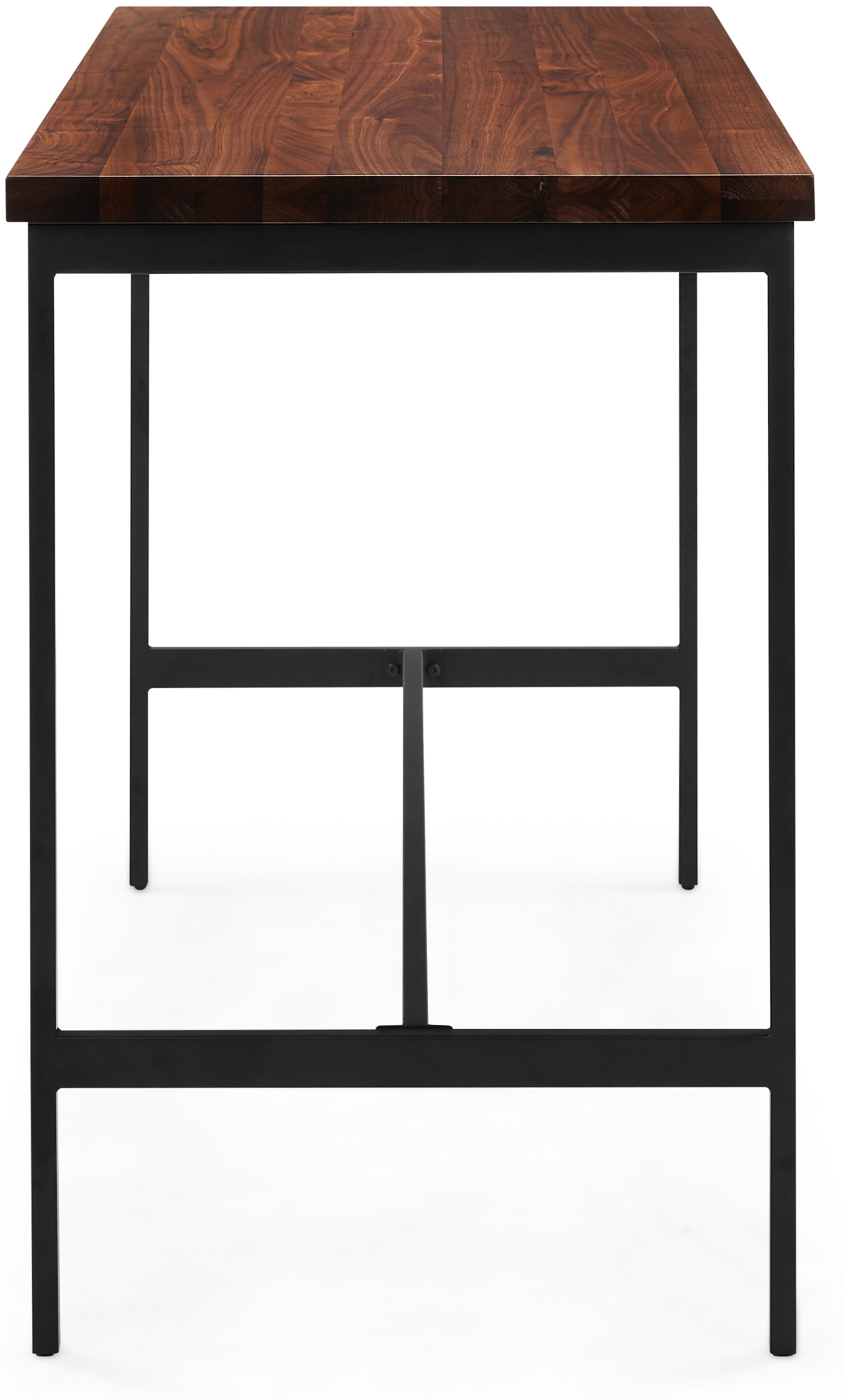 Calia bar table with Black Powder coated steel frame, Solid natural walnut top - image 3