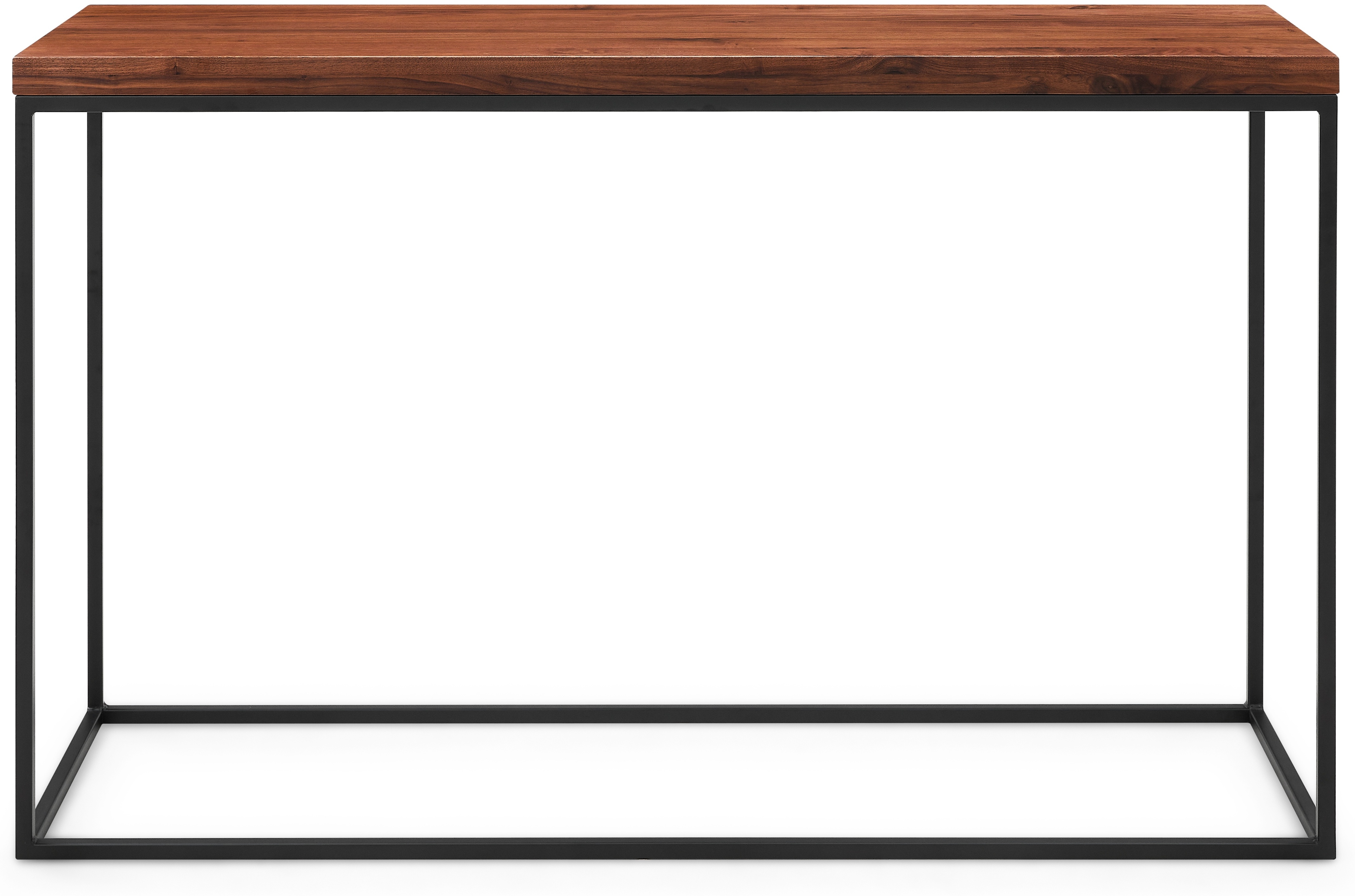Mesa consola calia con marco de acero recubierto en pintura electrostática negra, tapa sólida de walnut natural, 120 cm. - image 2
