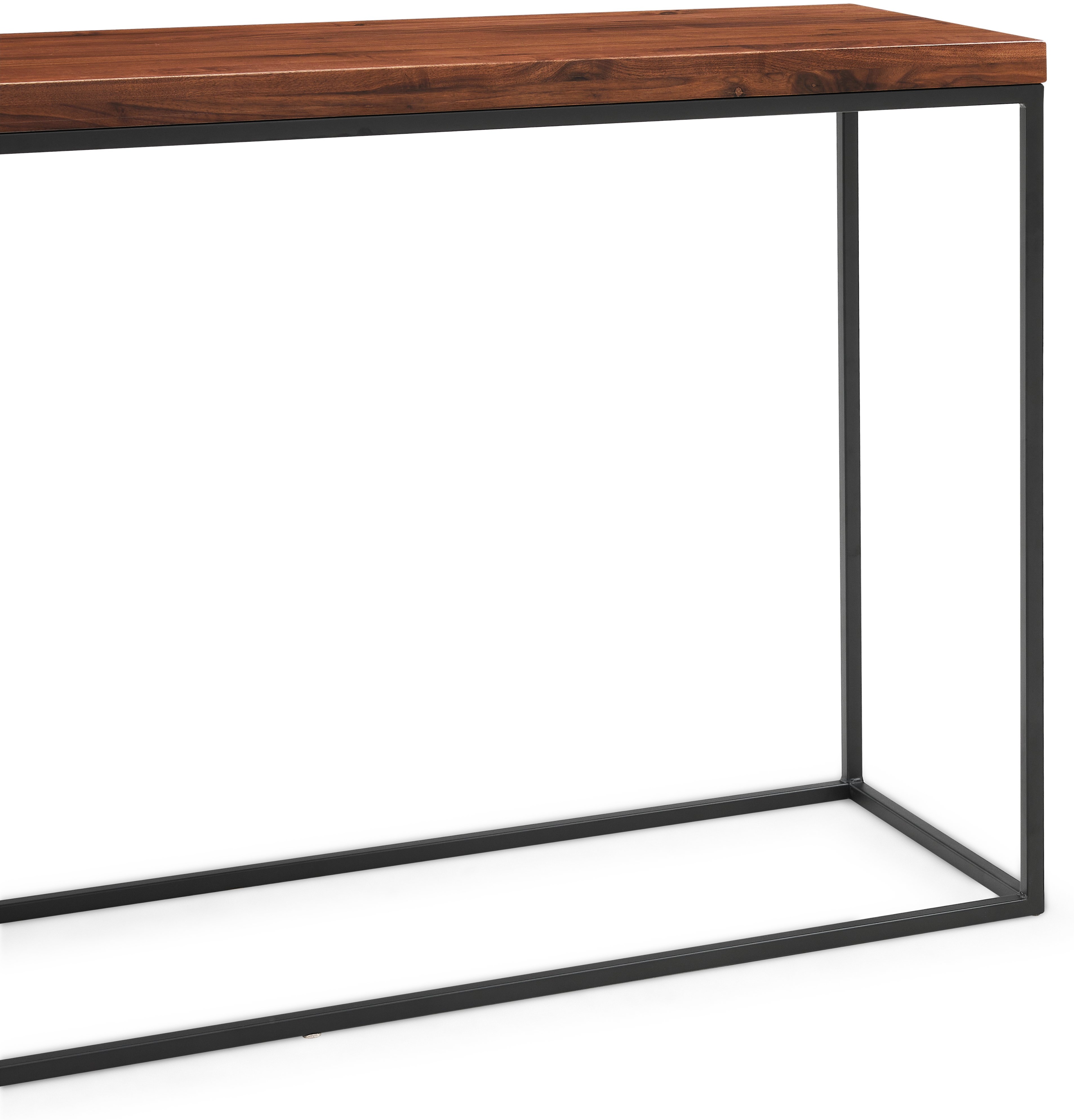 Mesa consola calia con marco de acero recubierto en pintura electrostática negra, tapa sólida de walnut natural, 120 cm. - image 5