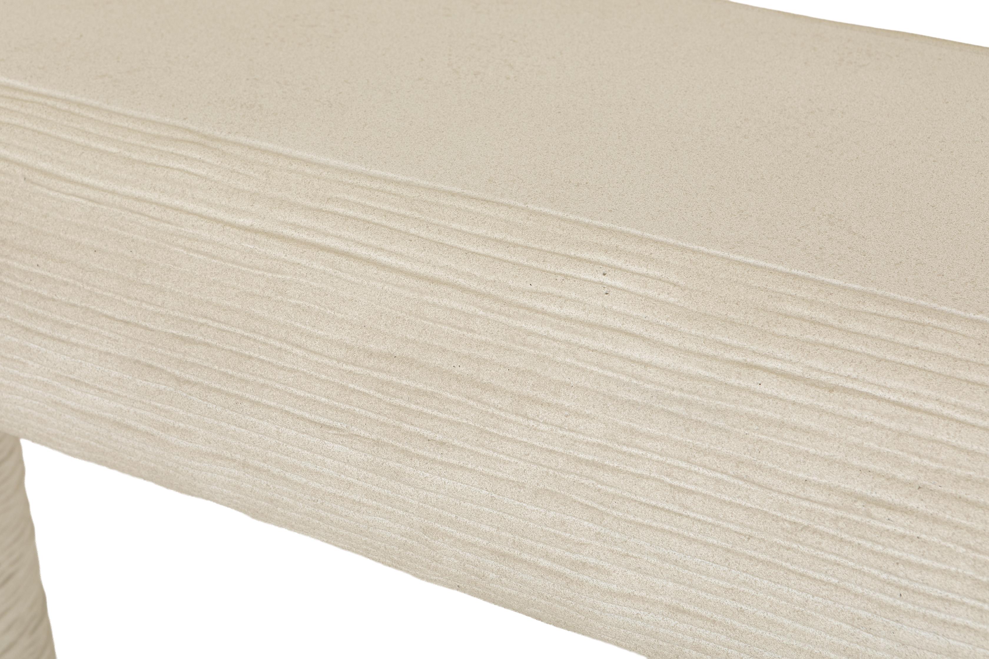 Mesa consola colorado con marco de cemento de fibra de piedra caliza con acabado rastrillado, 140 cm. - image 1
