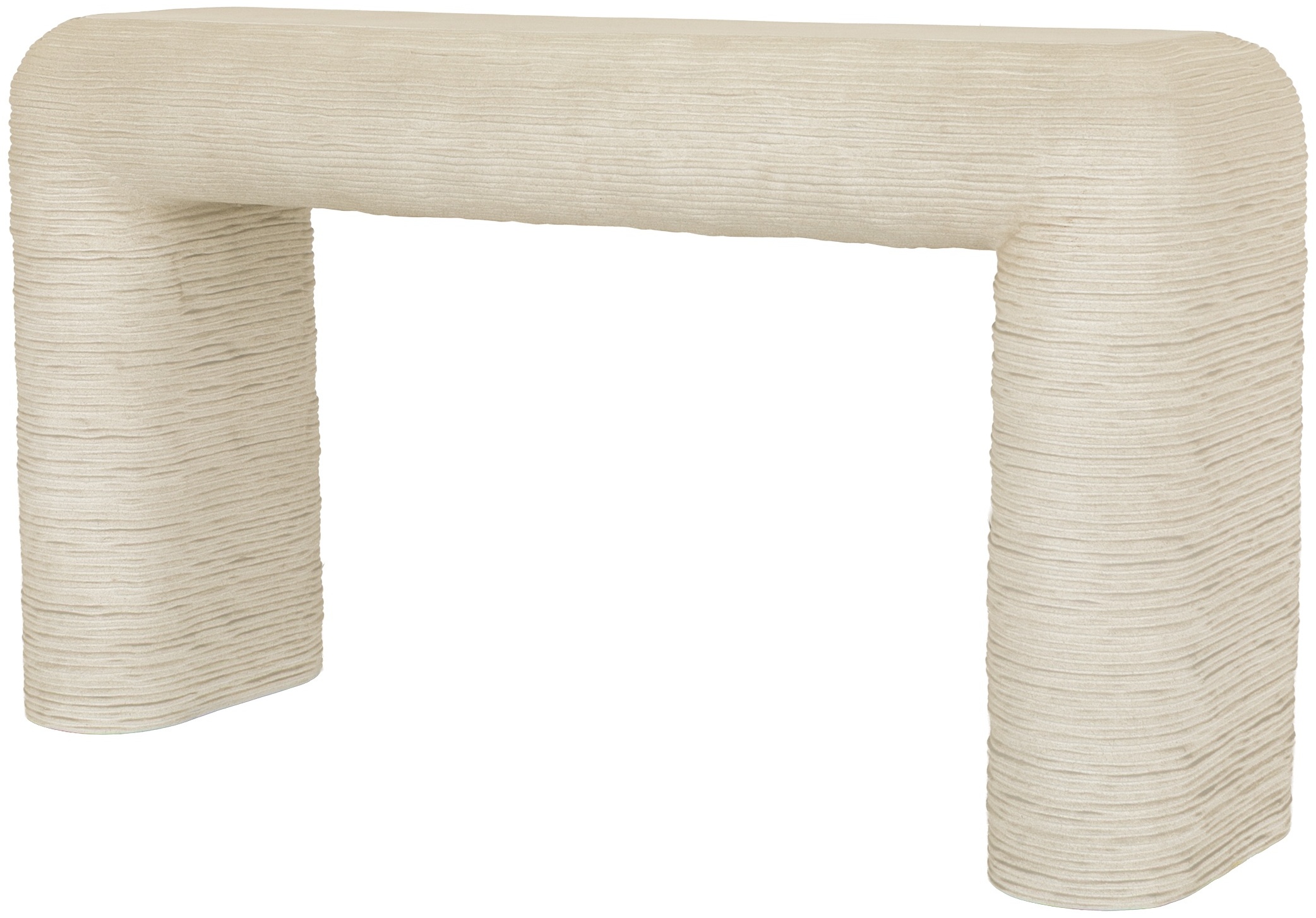 Mesa consola colorado con marco de cemento de fibra de piedra caliza con acabado rastrillado, 140 cm. - image 2