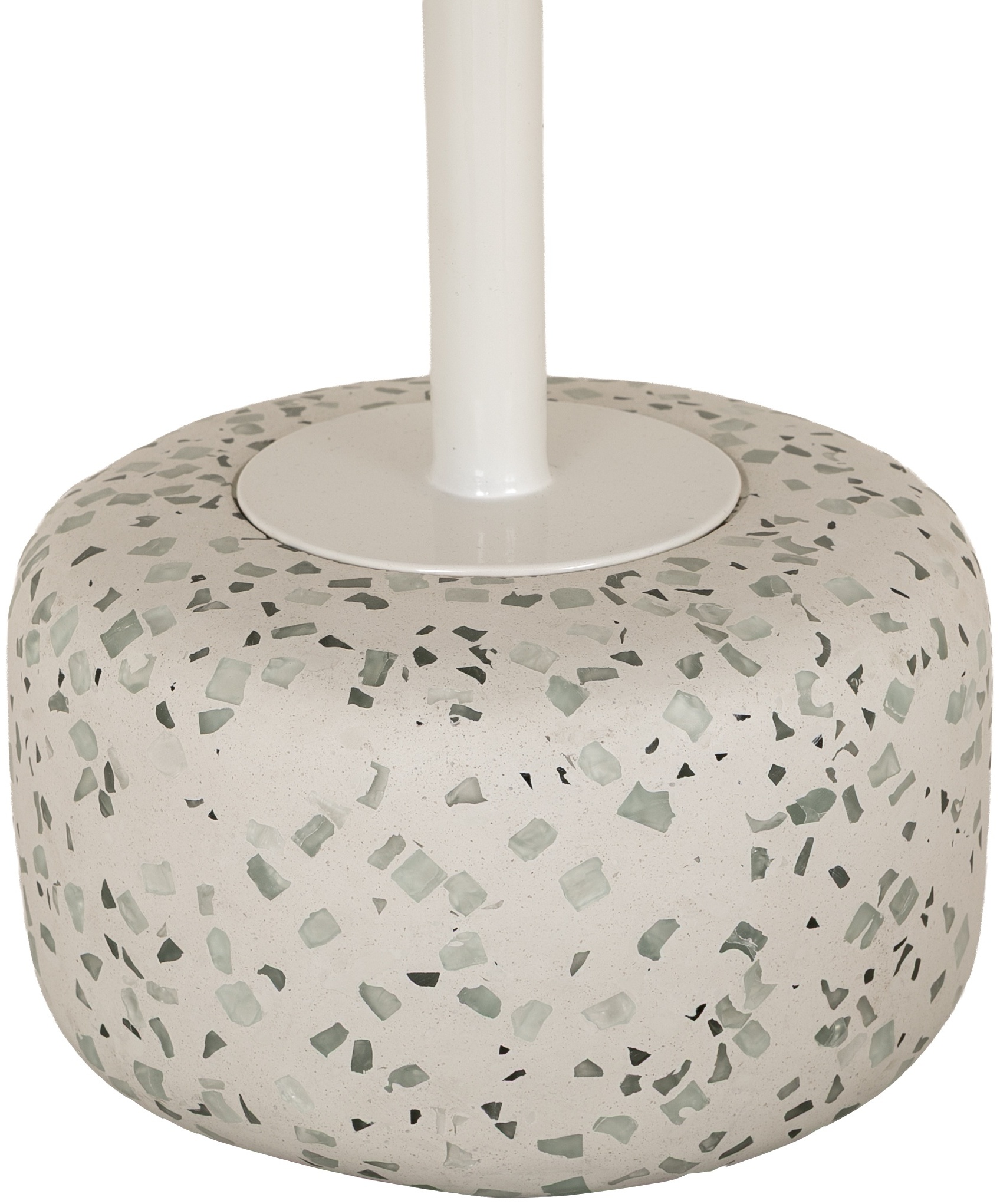 Cora round Coffee table with White Terrazzo with colored flakes frame, Cream fibre cement with flat finish top, 61 cm - image 2