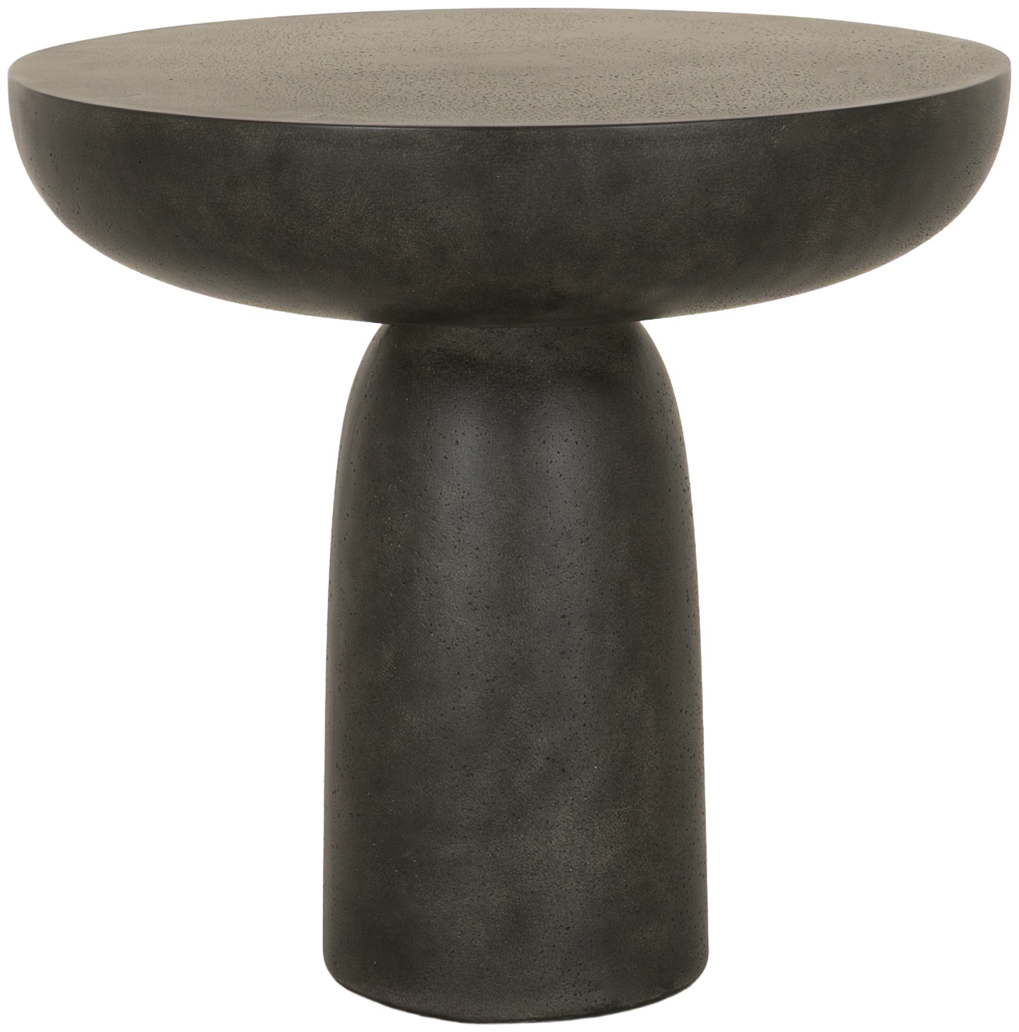 Mesa de centro Gato con marco de cemento negro fibroso con acabado picado, 50 cm. - image 1
