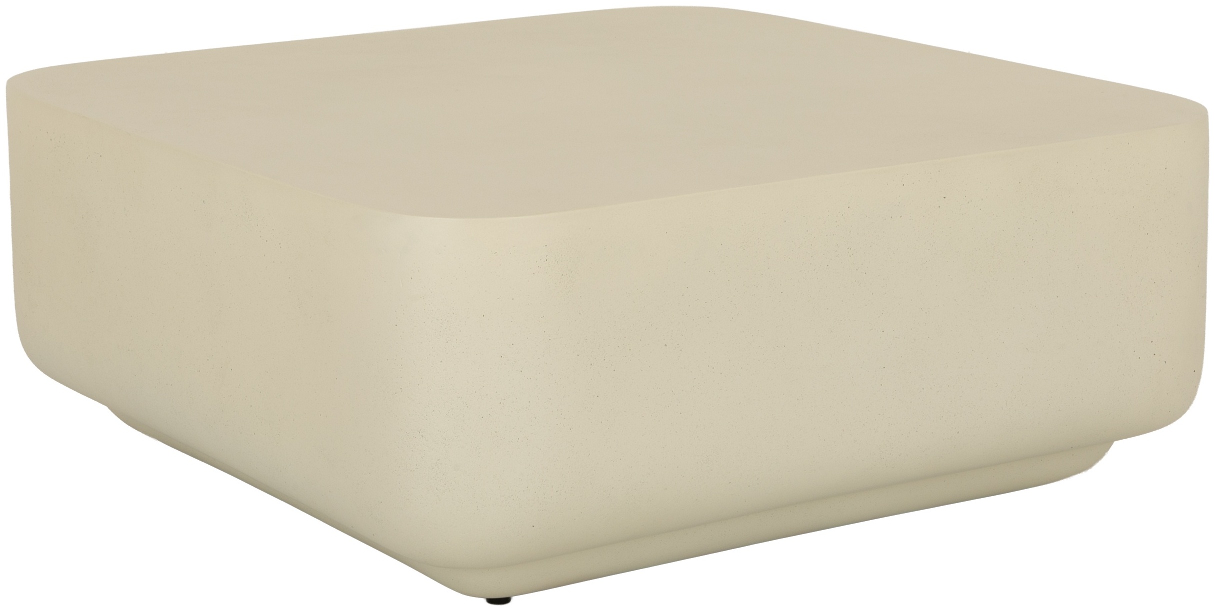 Mesa de centro Islo con marco de cemento de fibra color crema con acabado picado, 75 cm. - image 1