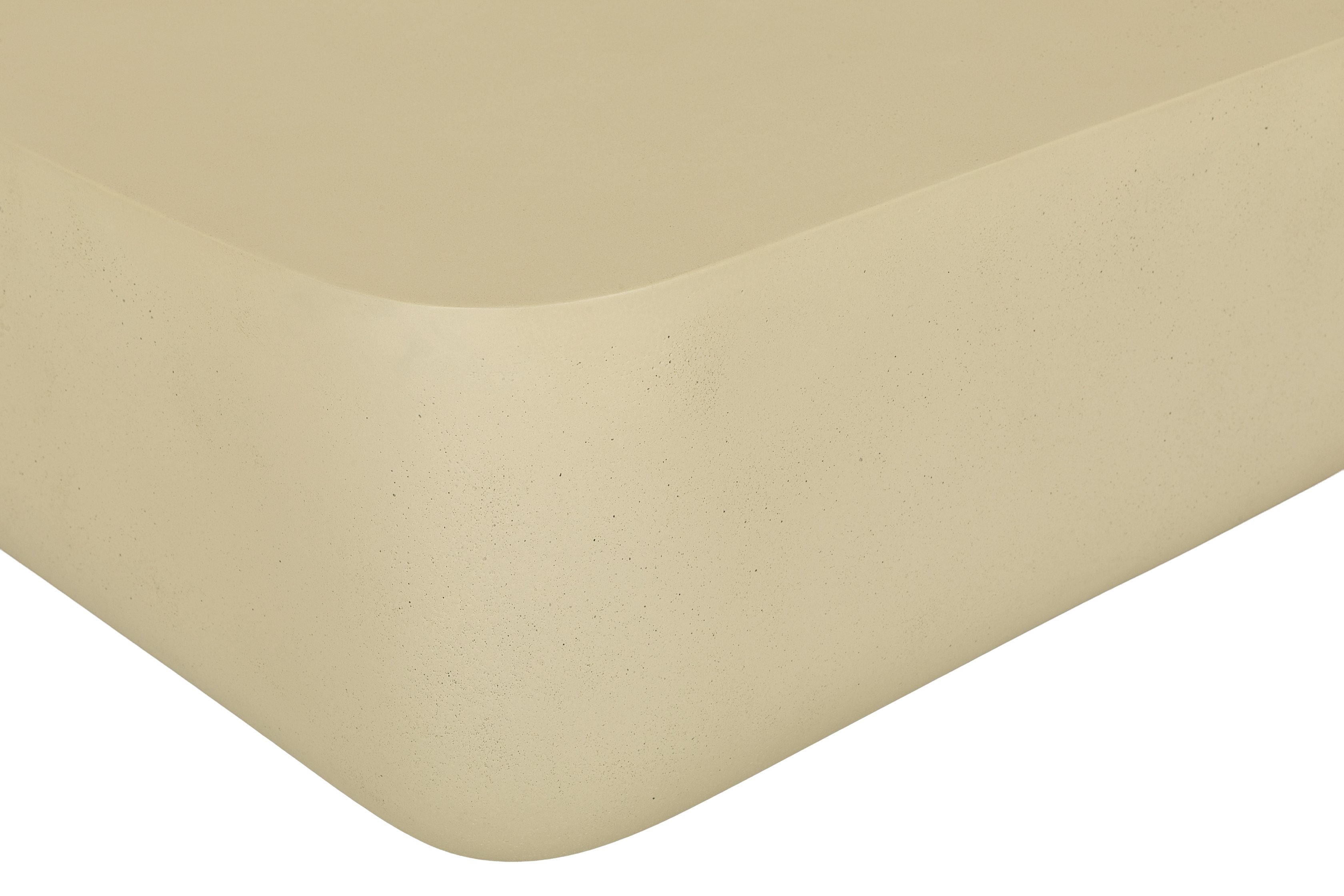 Mesa de centro Islo con marco de cemento de fibra color crema con acabado picado, 75 cm. - image 2
