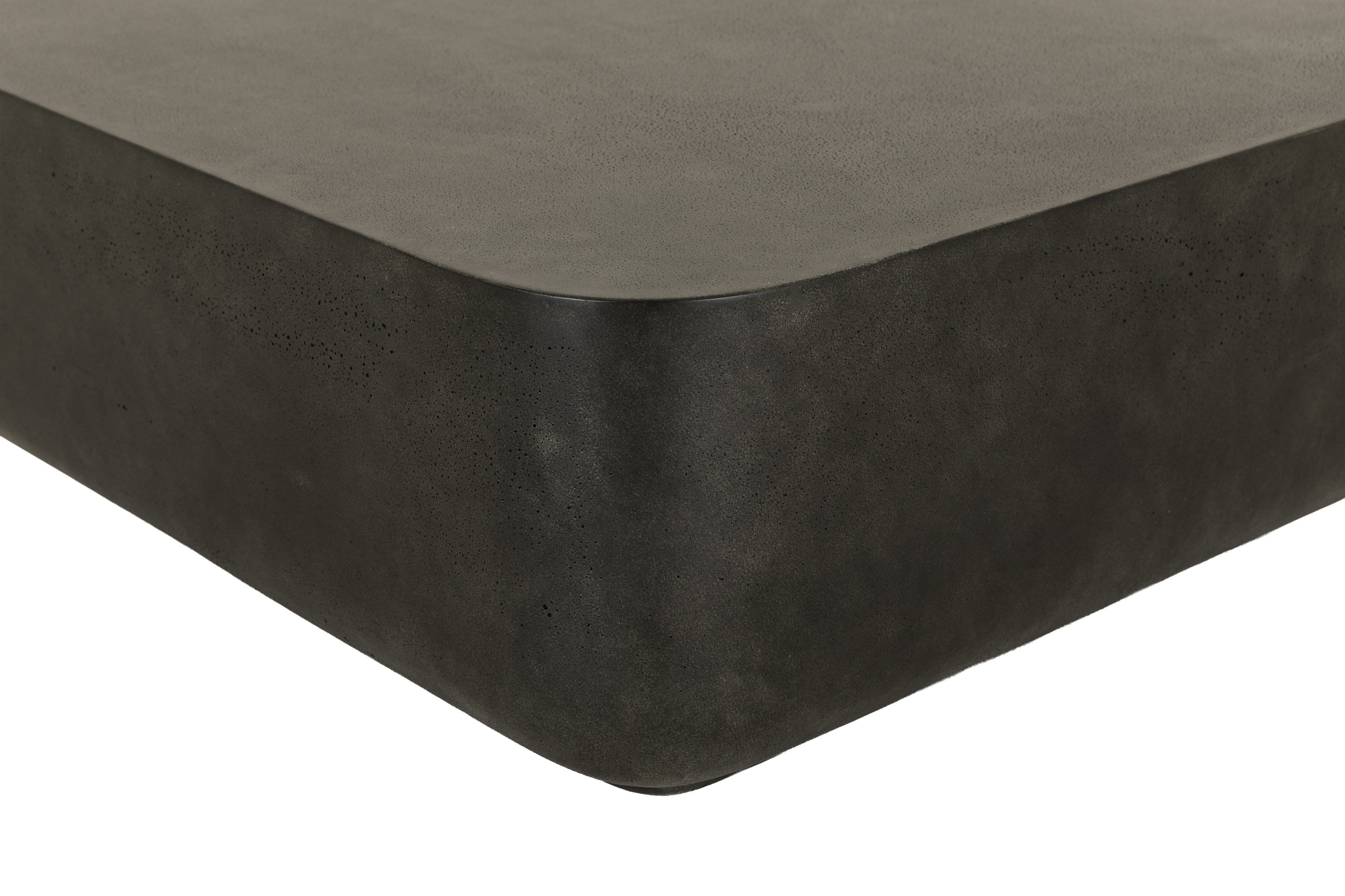Mesa de café Islo con marco de cemento de fibra gris oscuro con acabado picado, 75 cm. - image 1