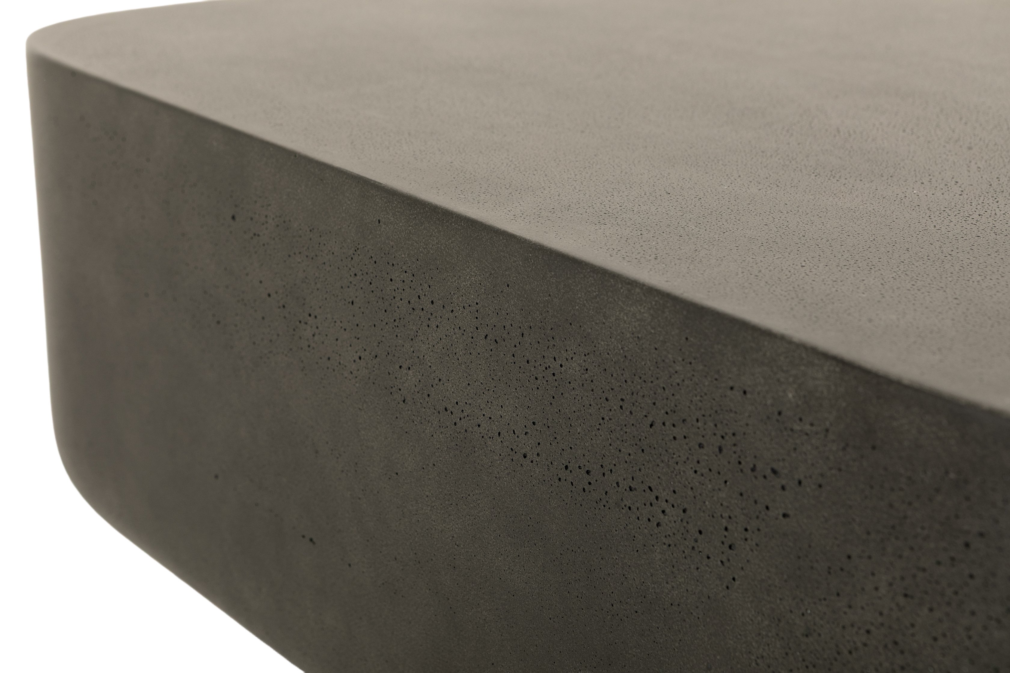 Mesa de café Islo con marco de cemento de fibra gris oscuro con acabado picado, 75 cm. - image 3