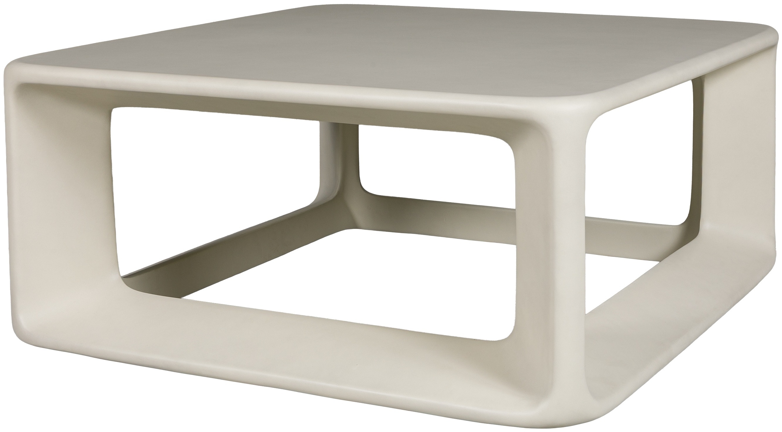 Mesa de centro Kubo con marco de cemento de fibra gris claro con acabado plano, 96 cm. - image 1