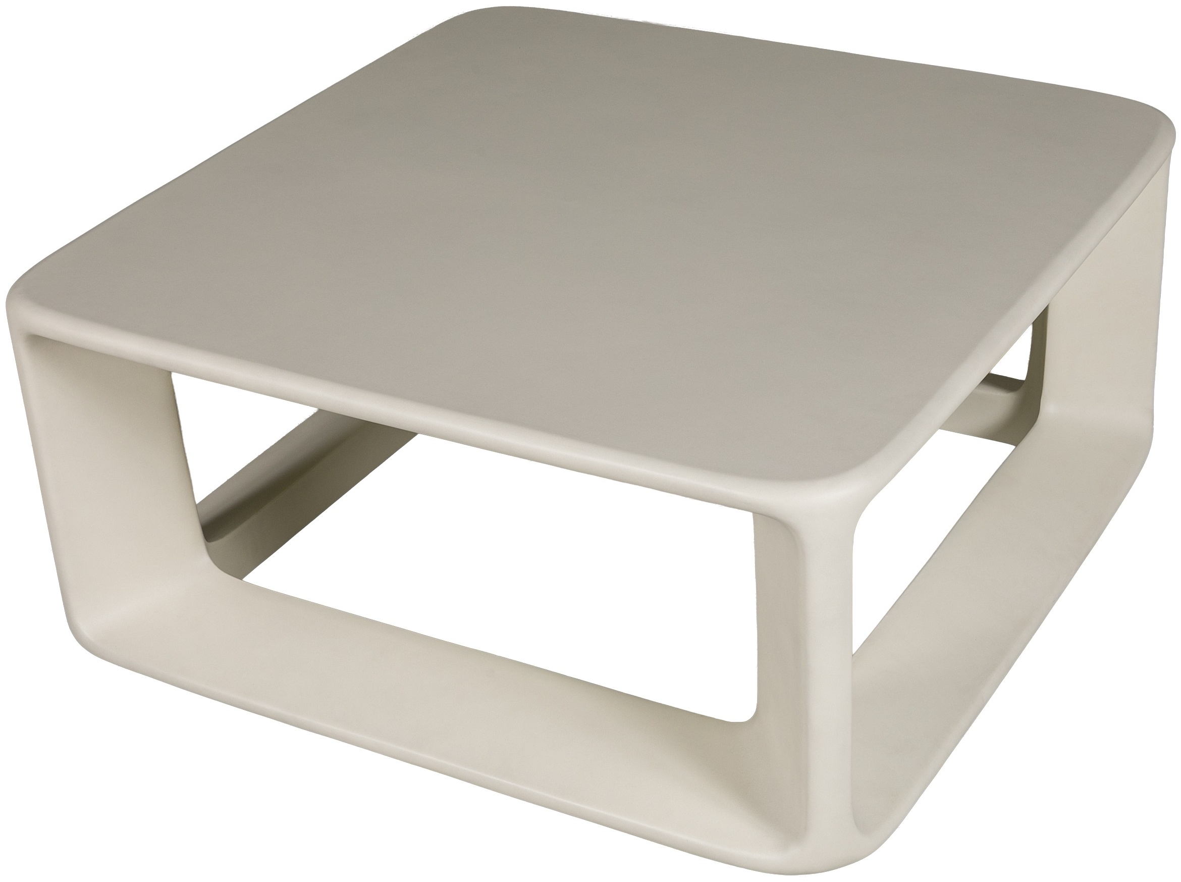 Mesa de centro Kubo con marco de cemento de fibra gris claro con acabado plano, 96 cm. - image 3