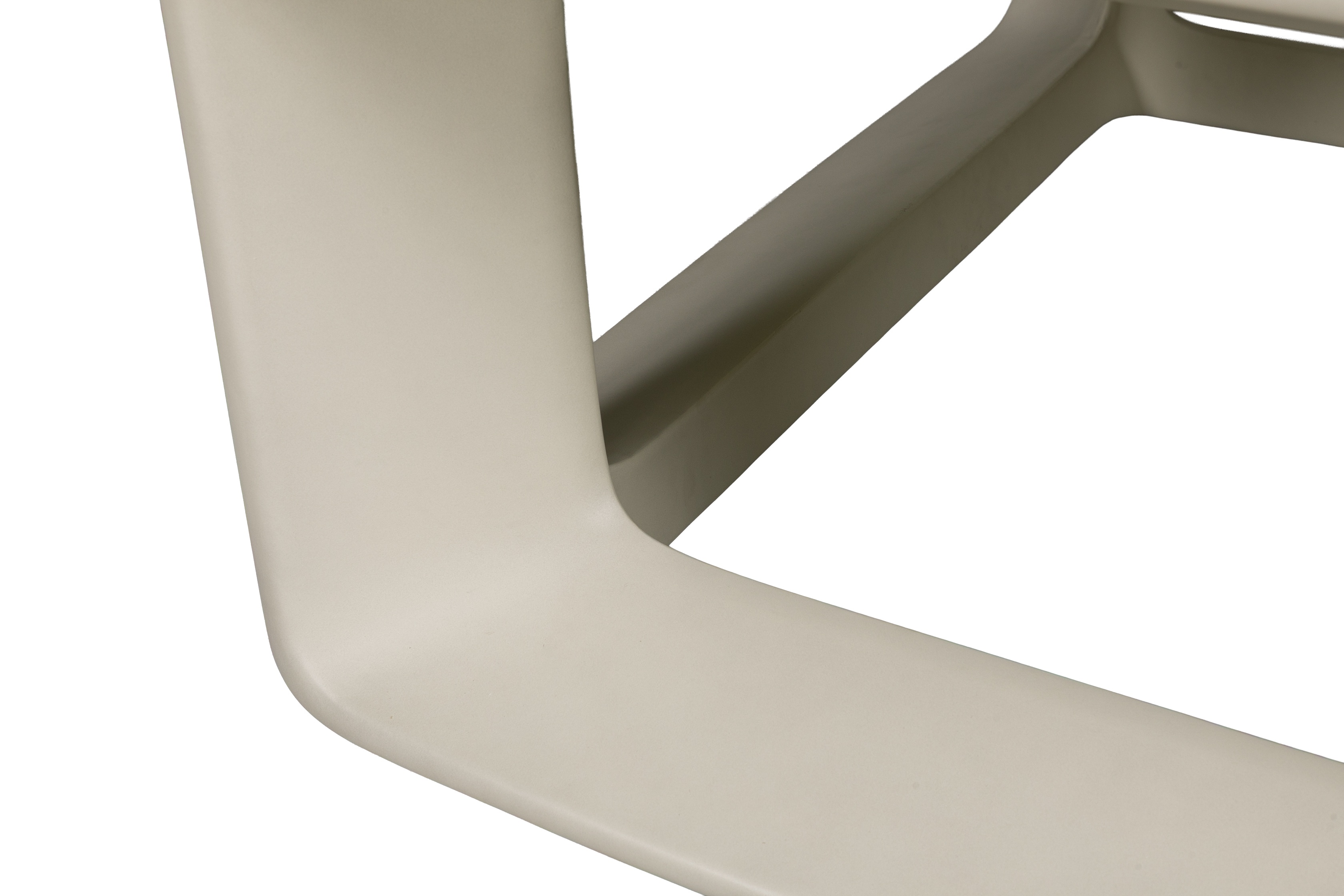 Mesa de centro Kubo con marco de cemento de fibra gris claro con acabado plano, 96 cm. - image 4