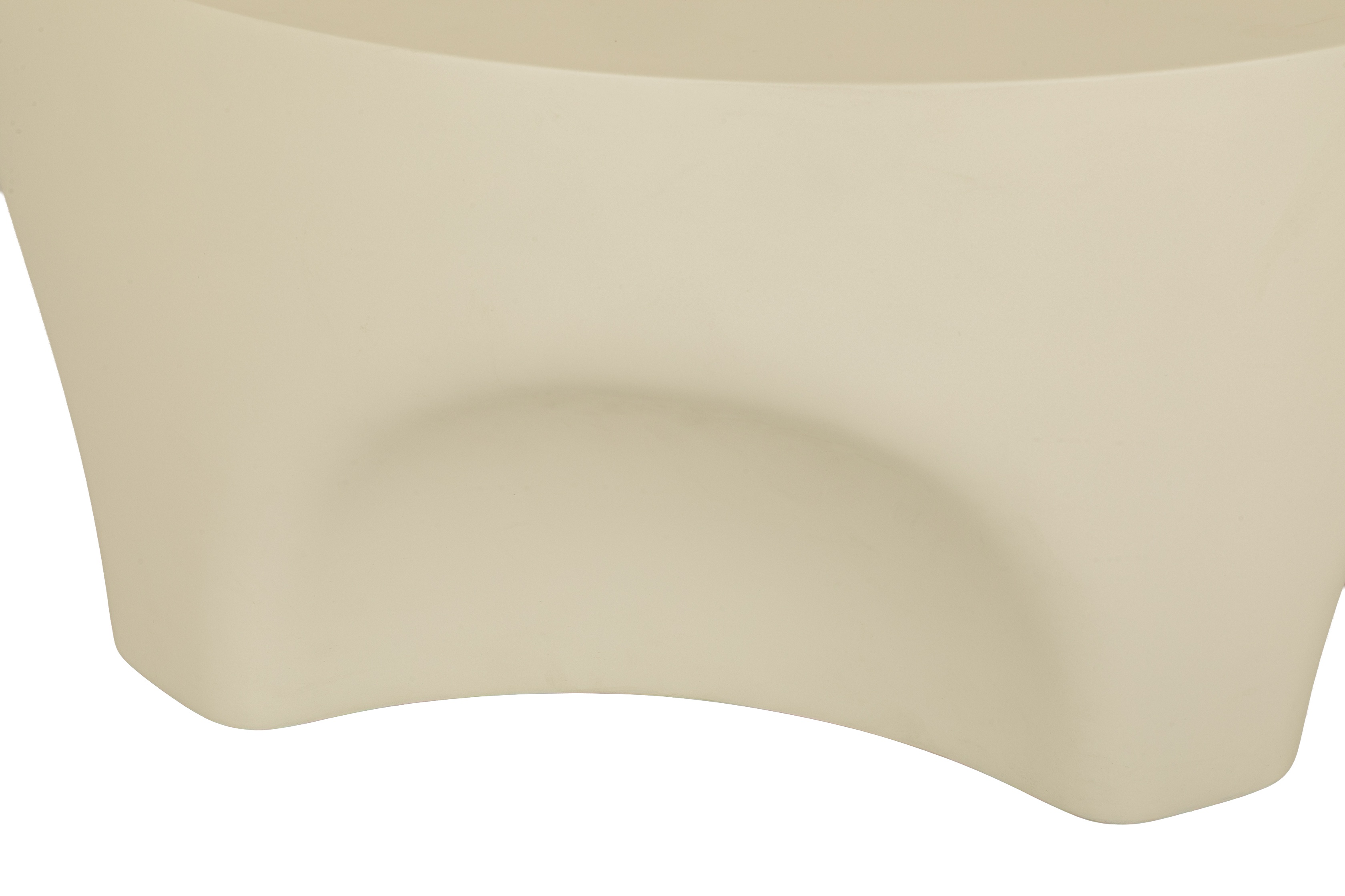 Mesa de centro Revolver con marco de cemento blanco con fibra y acabado de lino, 70 cm. - image 1