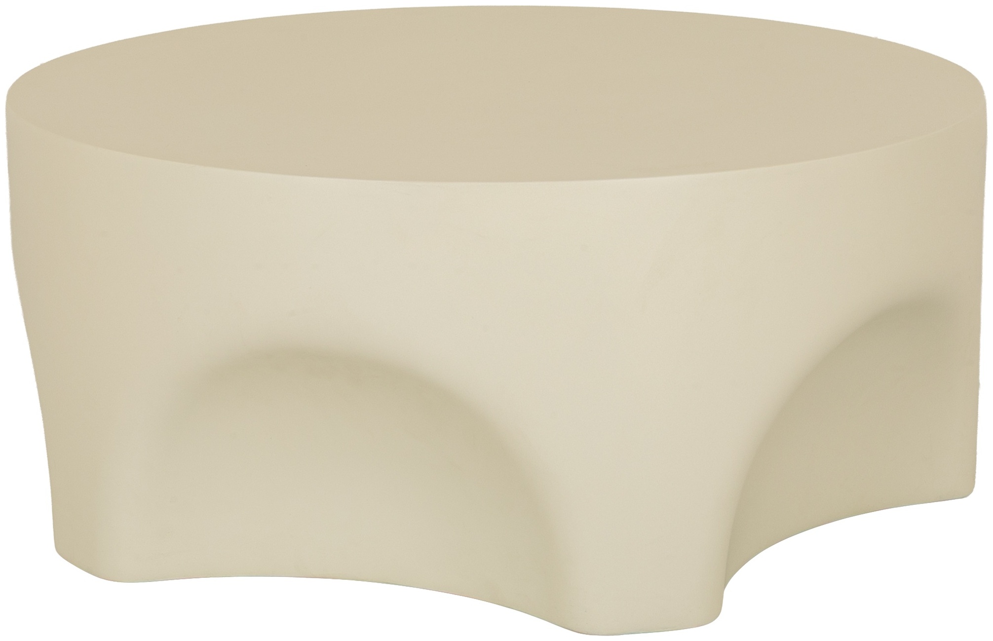 Mesa de centro Revolver con marco de cemento blanco con fibra y acabado de lino, 70 cm. - image 2