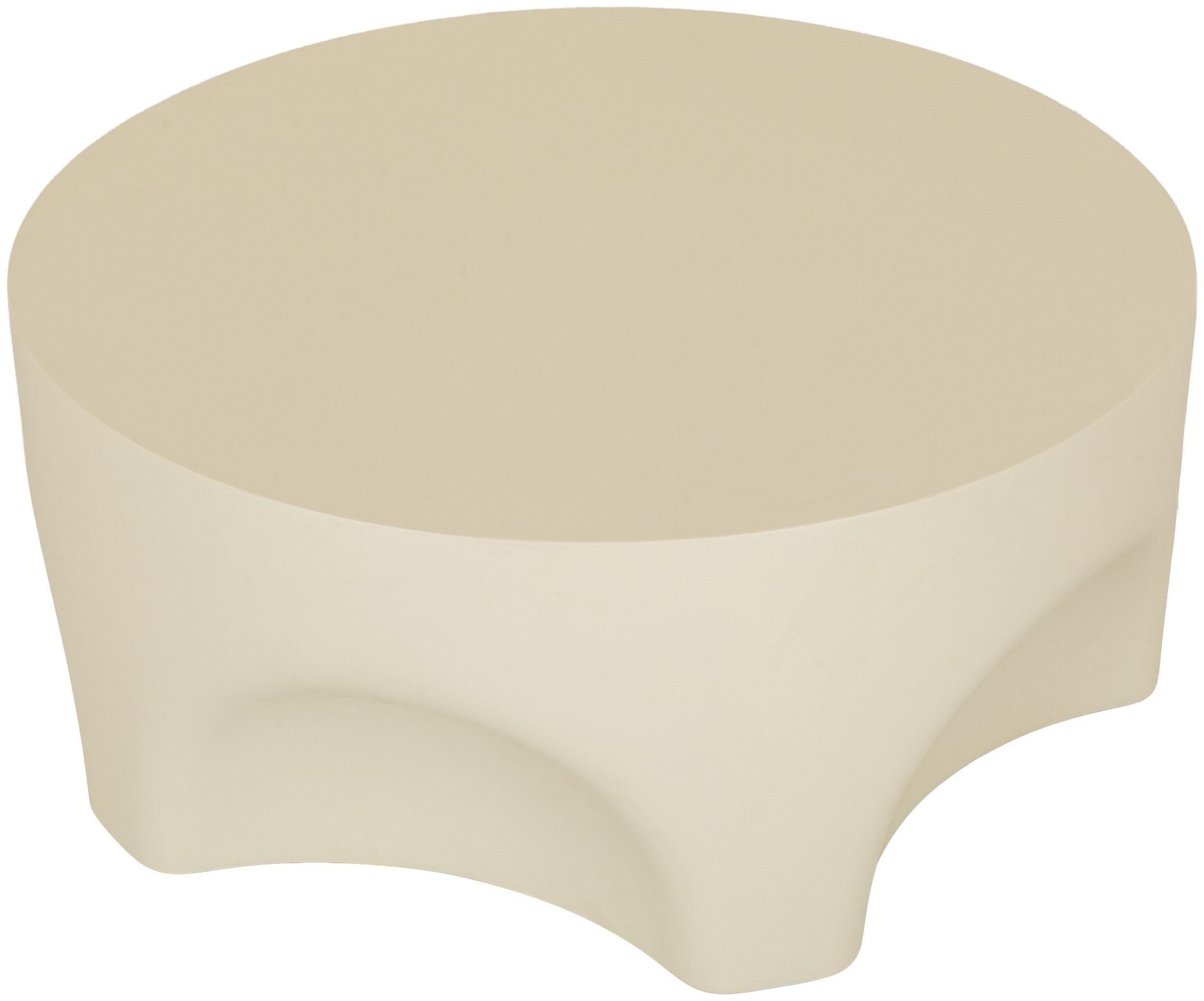 Mesa de centro Revolver con marco de cemento blanco con fibra y acabado de lino, 70 cm. - image 3