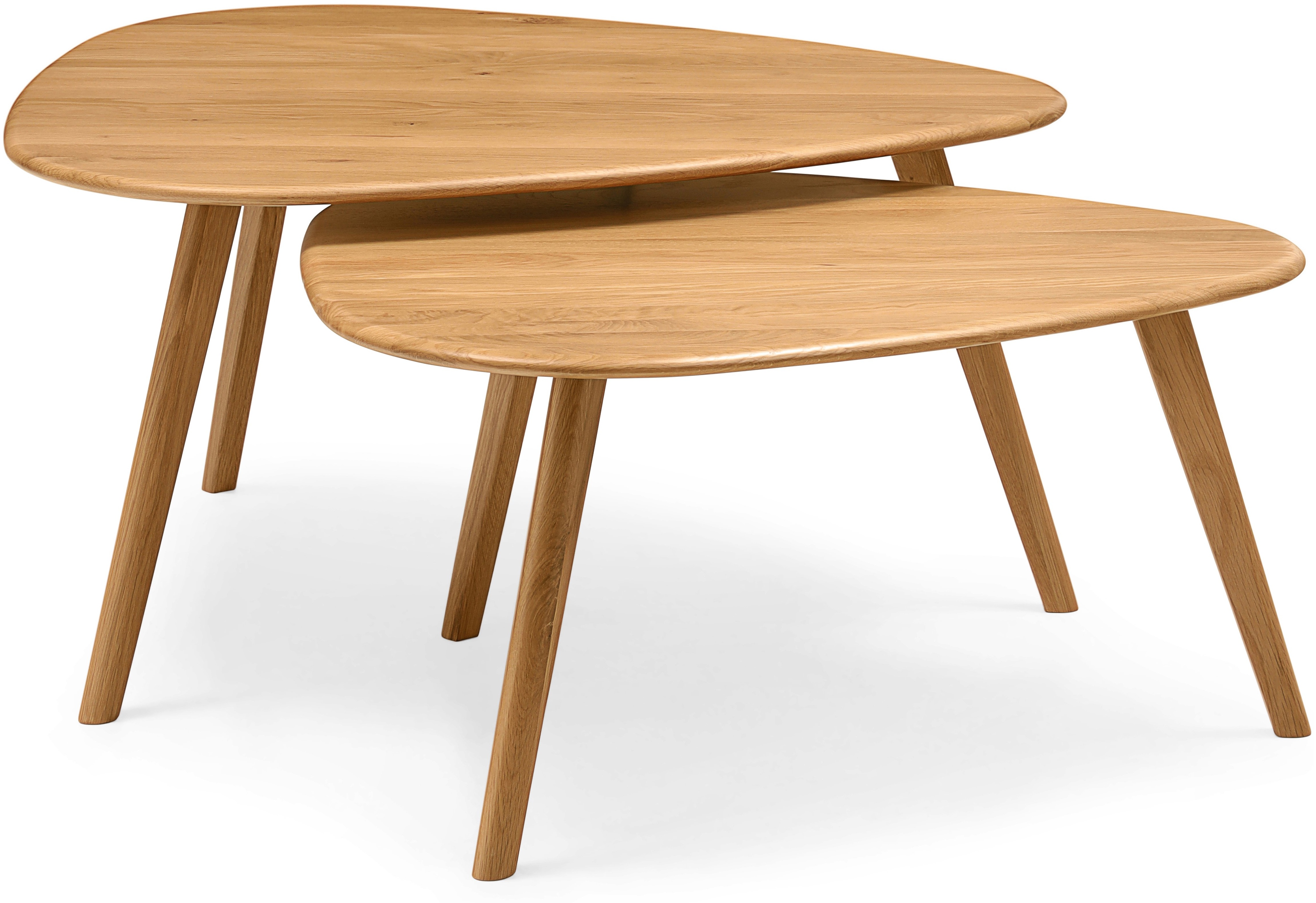 Sterling Nest of 2 Tables with Solid natural oak frame, 90 cm - image 2