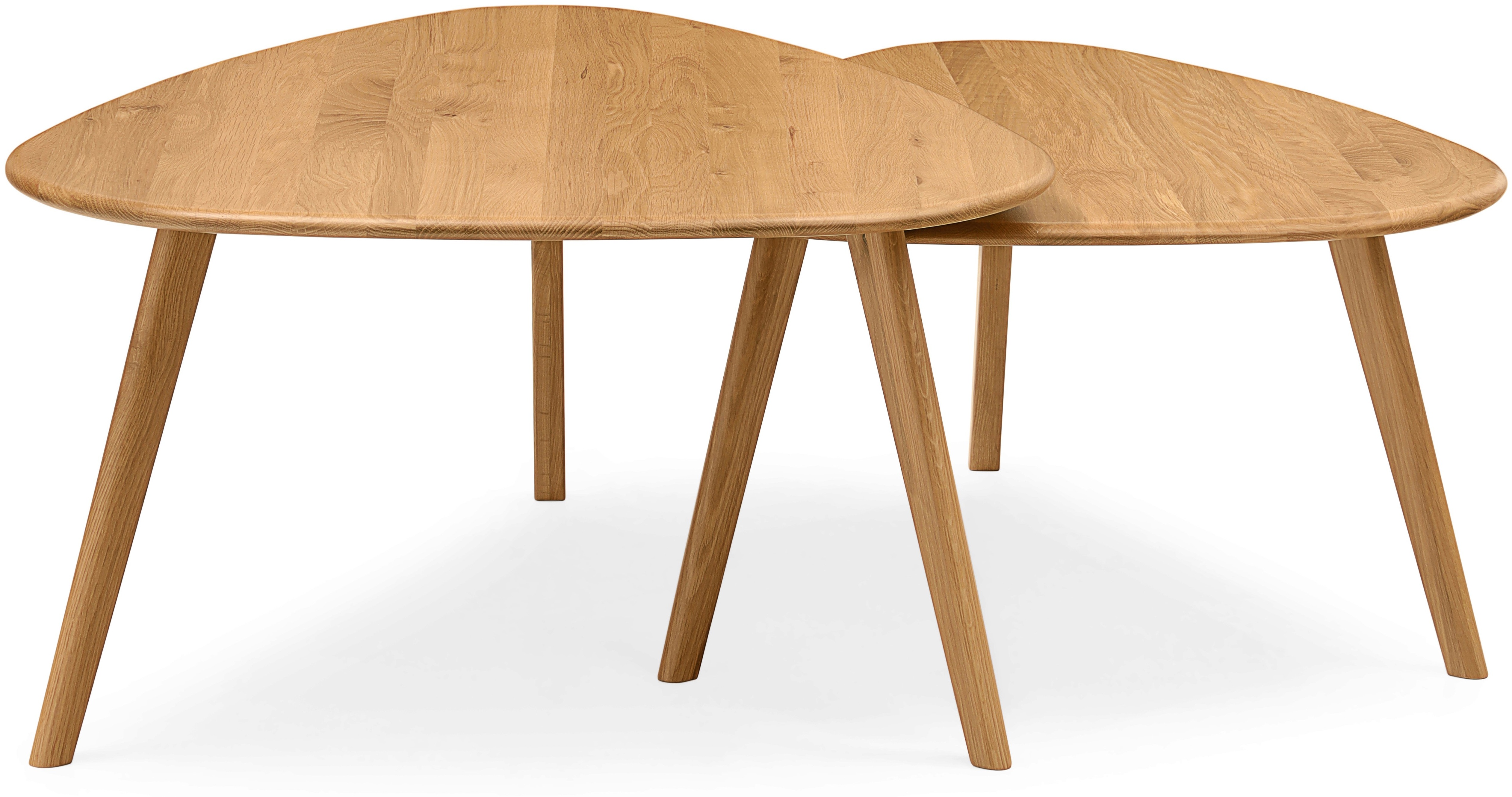 Sterling Nest of 2 Tables with Solid natural oak frame, 90 cm - image 4