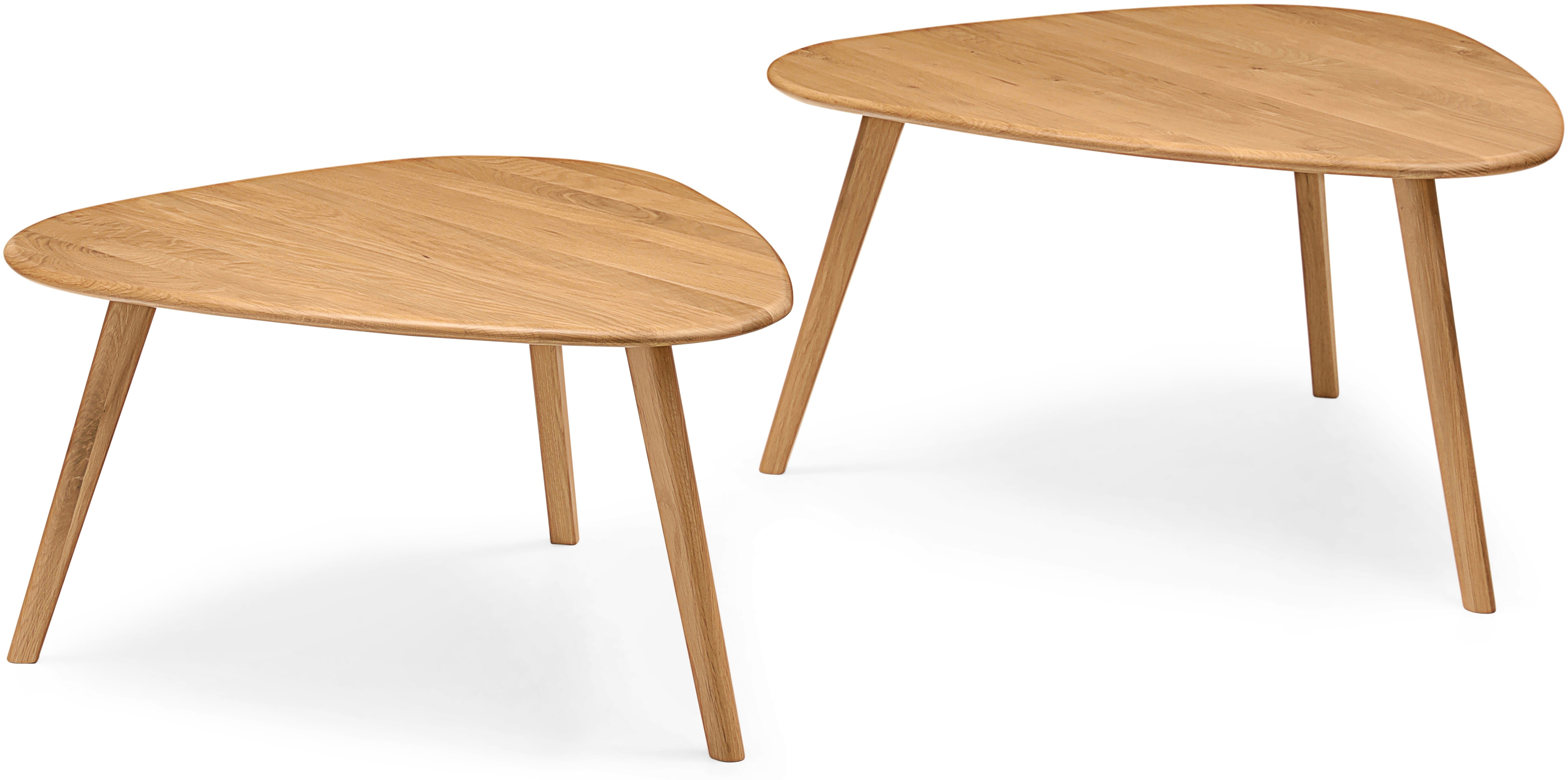 Sterling Nest of 2 Tables with Solid natural oak frame, 90 cm - image 5