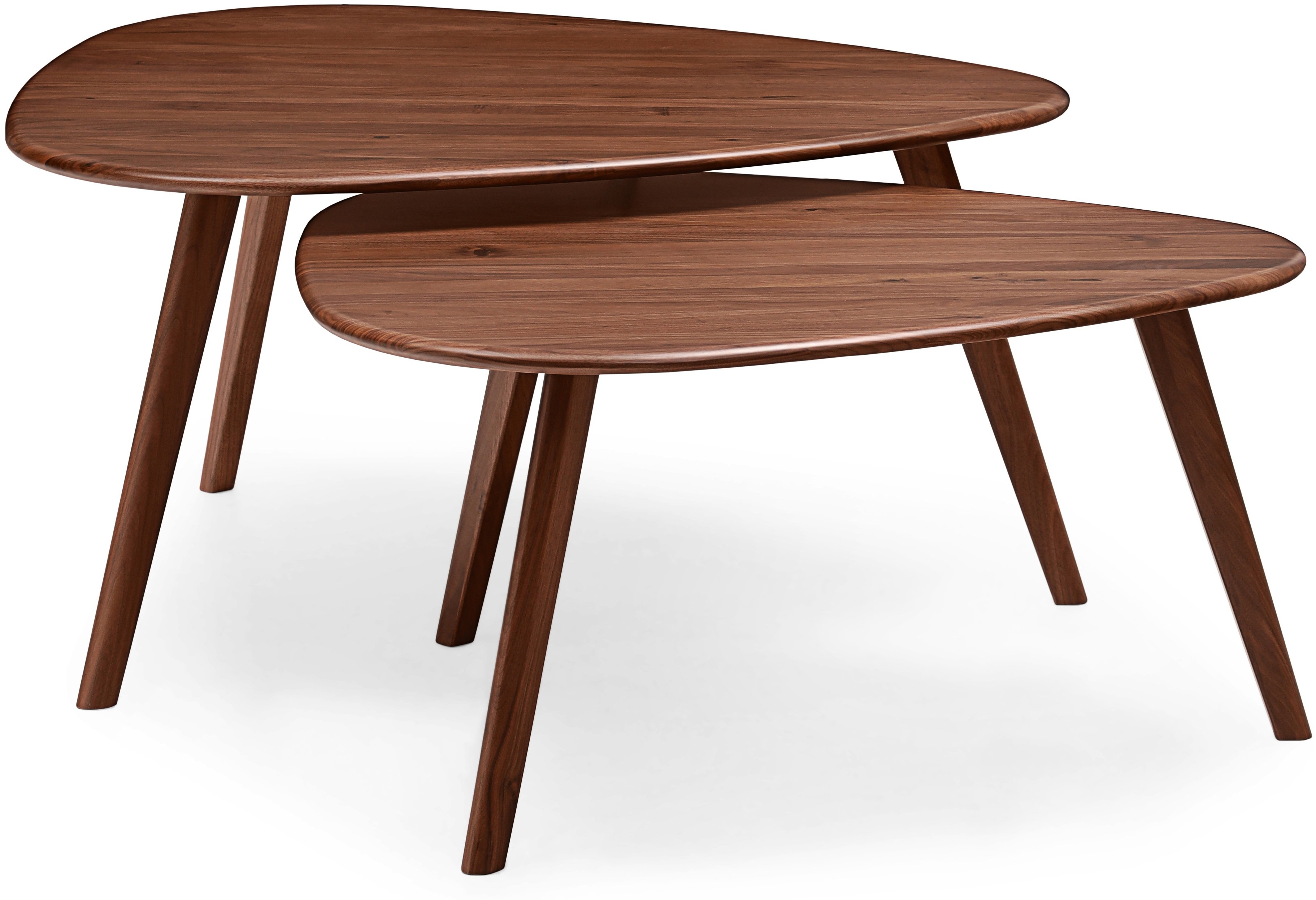 Sterling Nest of 2 Tables with Solid natural walnut frame, 90 cm - image 2