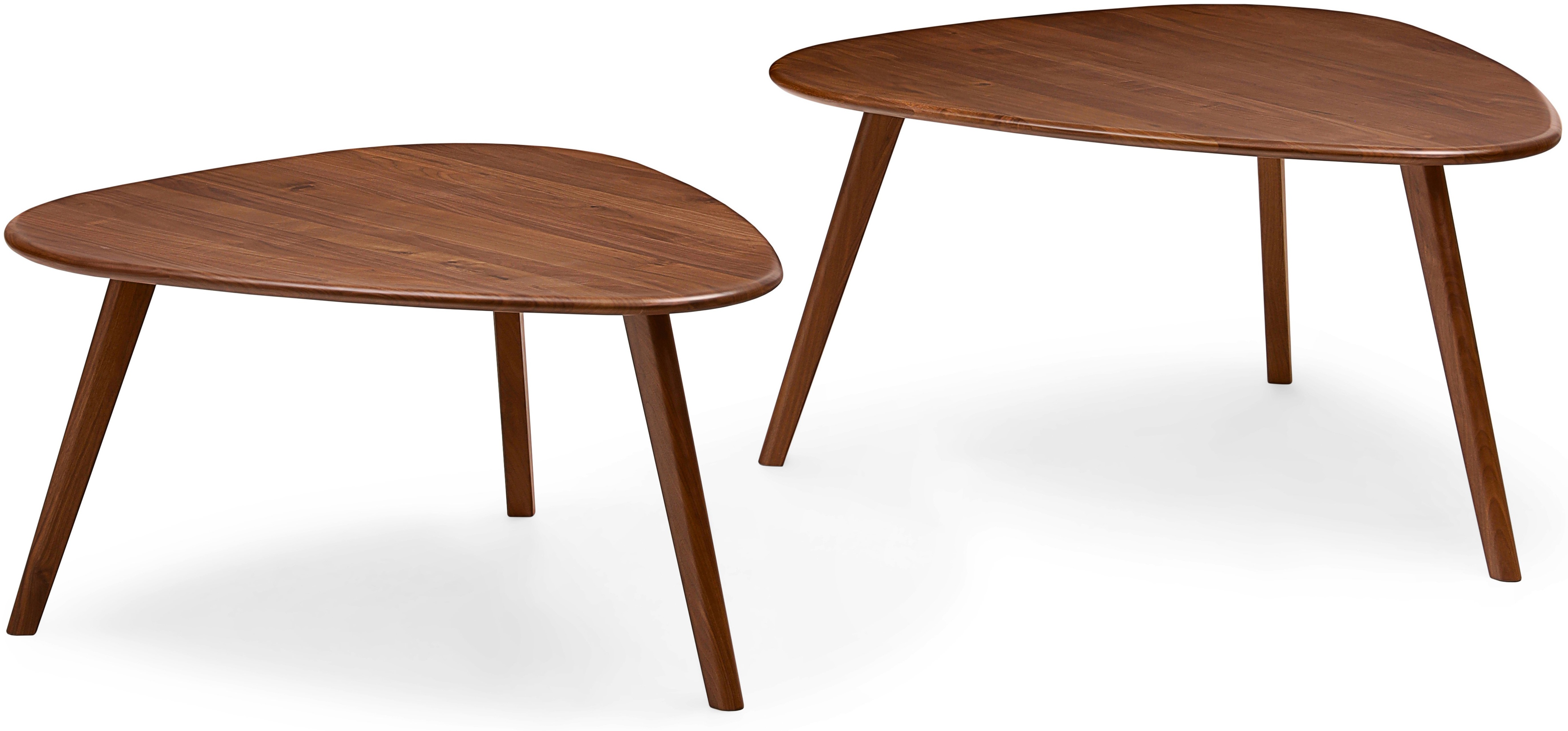 Sterling Nest of 2 Tables with Solid natural walnut frame, 90 cm - image 4