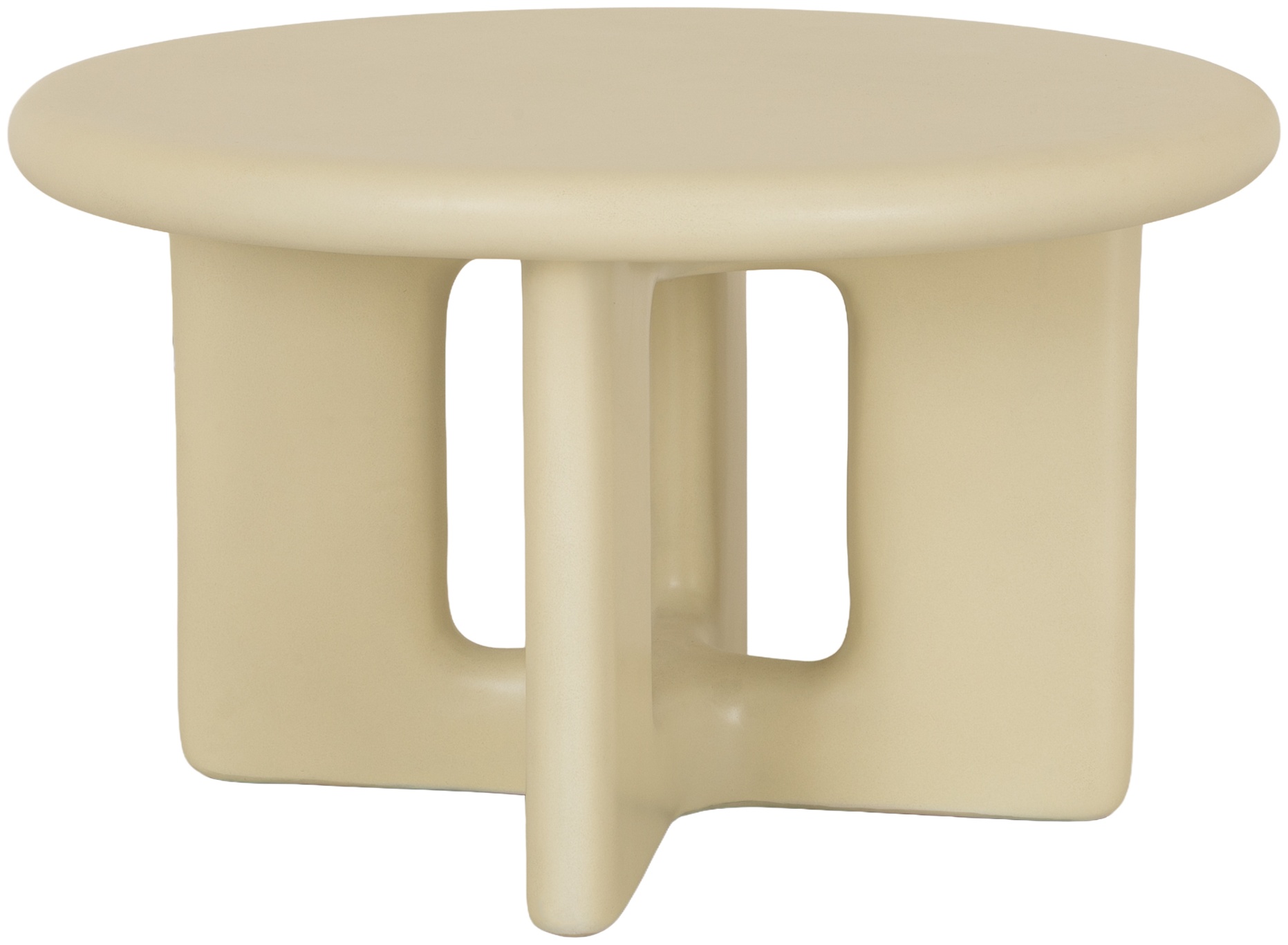 Mesa de centro Yepa con marco de concreto fundido en color crema, 68 cm. - image 1