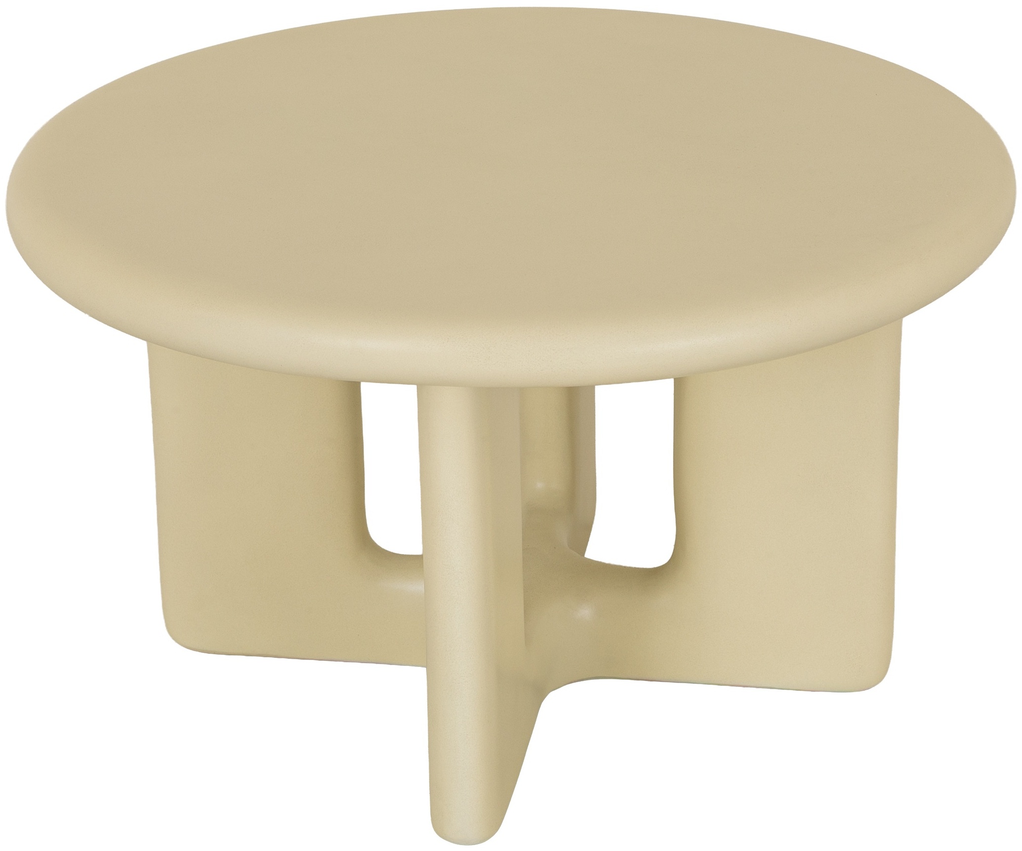 Mesa de centro Yepa con marco de concreto fundido en color crema, 68 cm. - image 4
