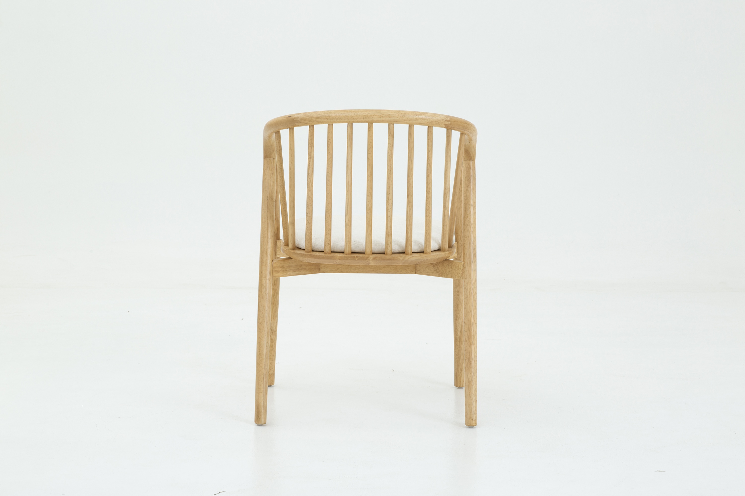 Silla de brazos Lake con marco sólido de rubberwood natural, tela Diego Cream - image 3