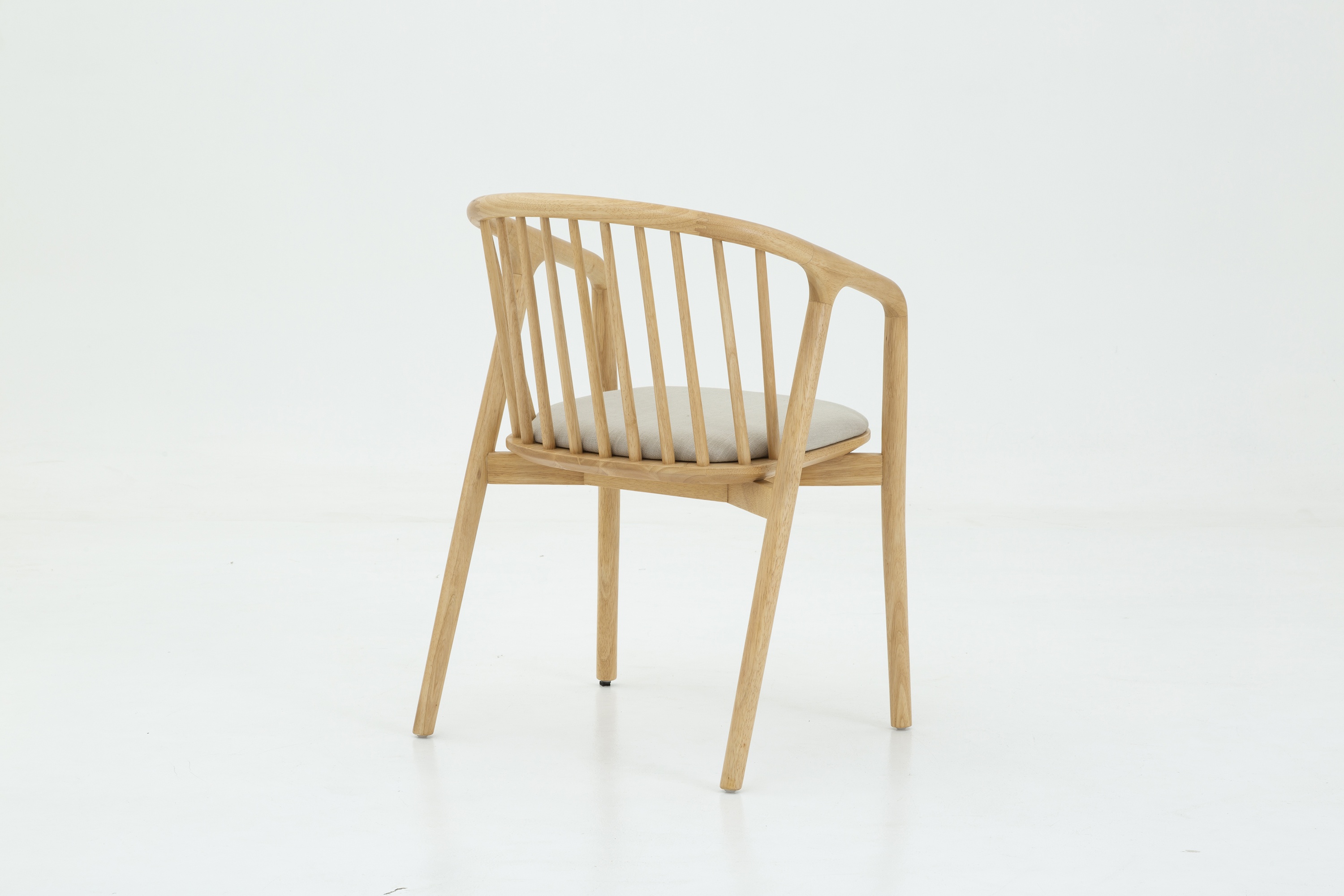 Lake arm chair with Solid natural rubberwood frame, Diego Natural Fabric - image 2