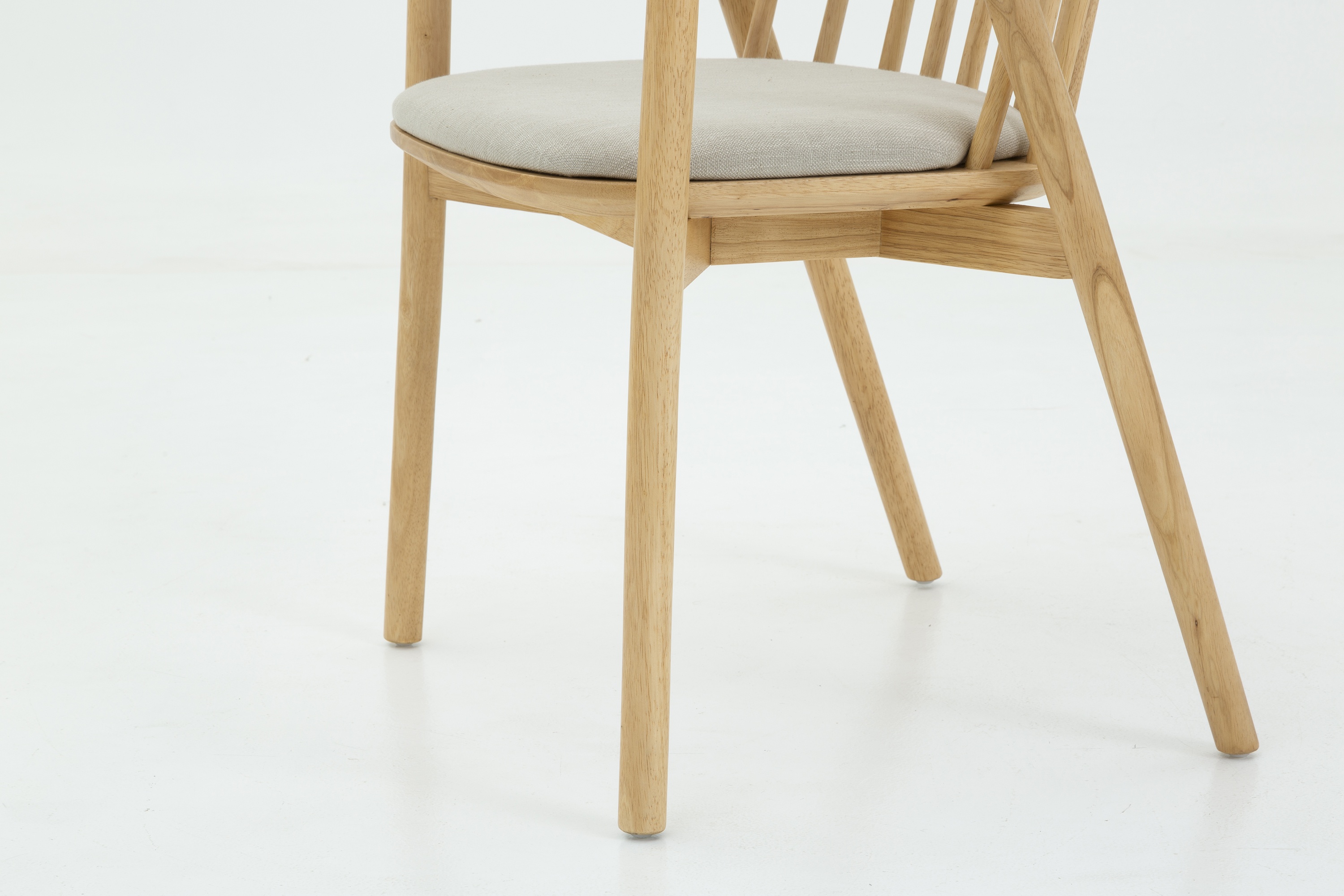 Lake arm chair with Solid natural rubberwood frame, Diego Natural Fabric - image 5