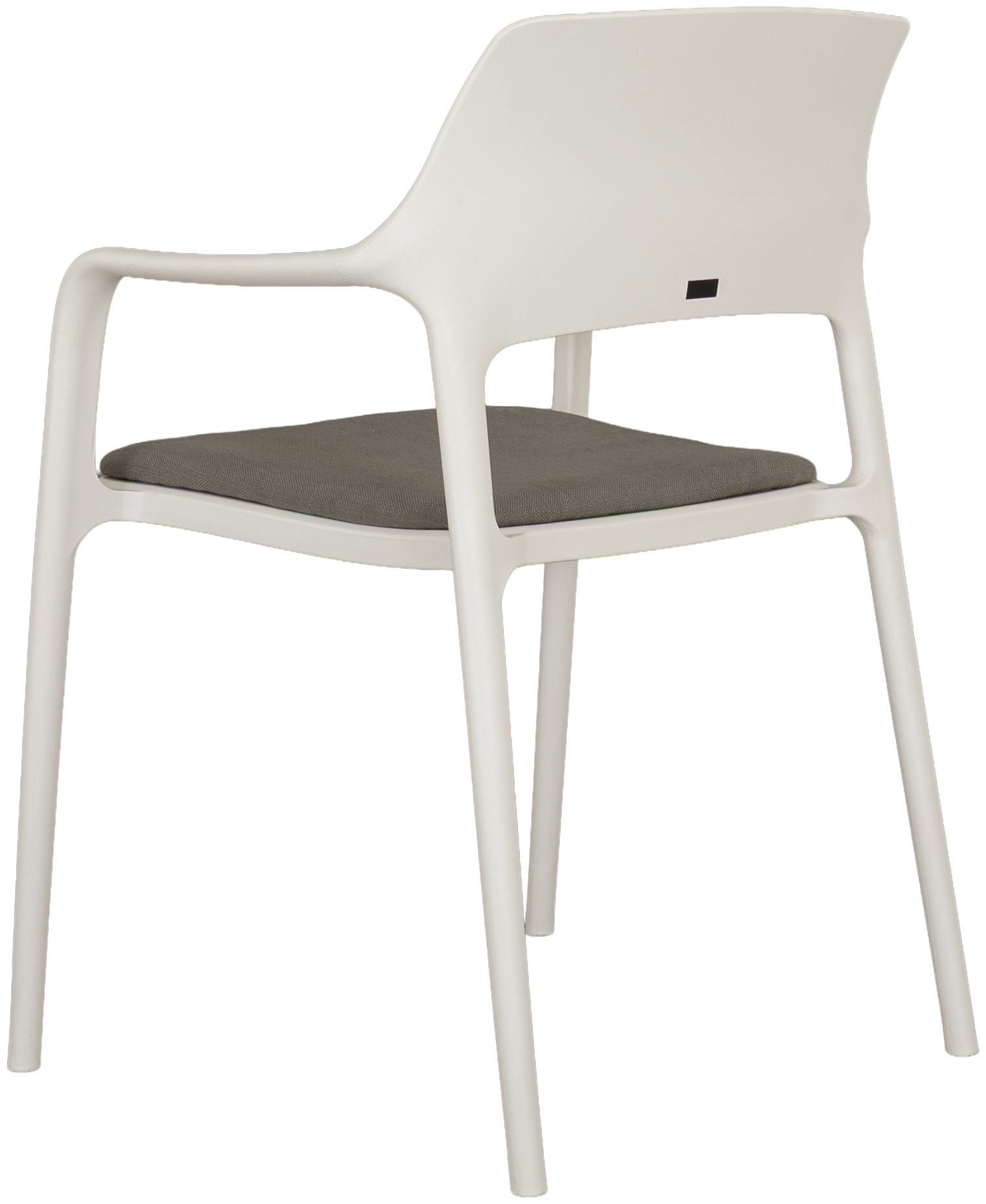 Silla Medusa con asiento tapizado y marco de polipropileno en blanco, tela Diego Steel. - image 4