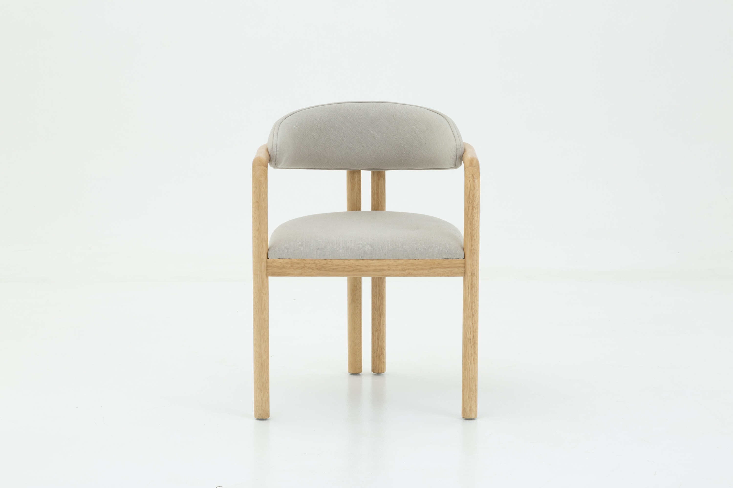 Silla de brazos Palermo con marco sólido de rubberwood natural, tela Diego Mineral - image 1