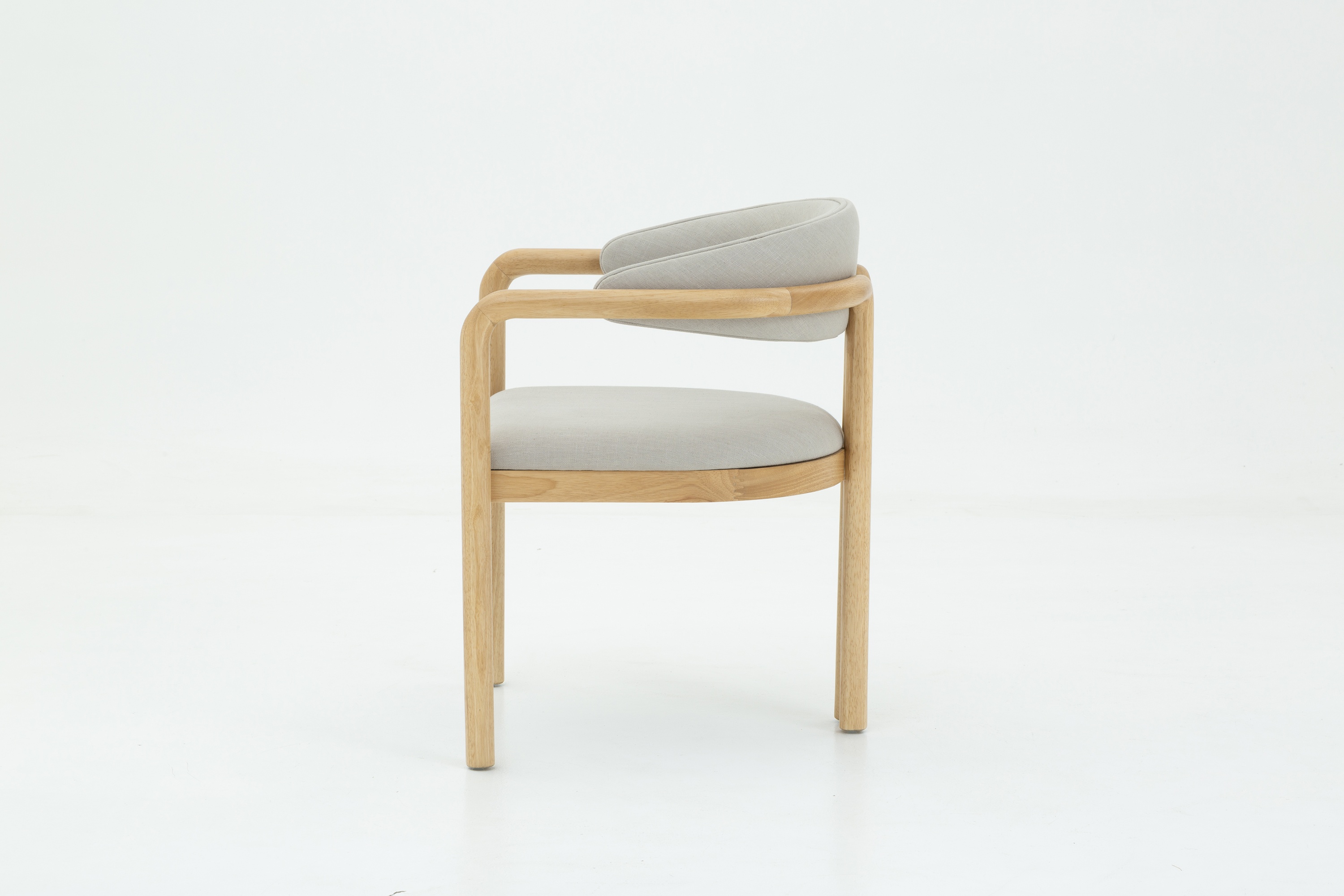 Palermo arm chair with Solid natural rubberwood frame, Diego Mineral Fabric - image 2