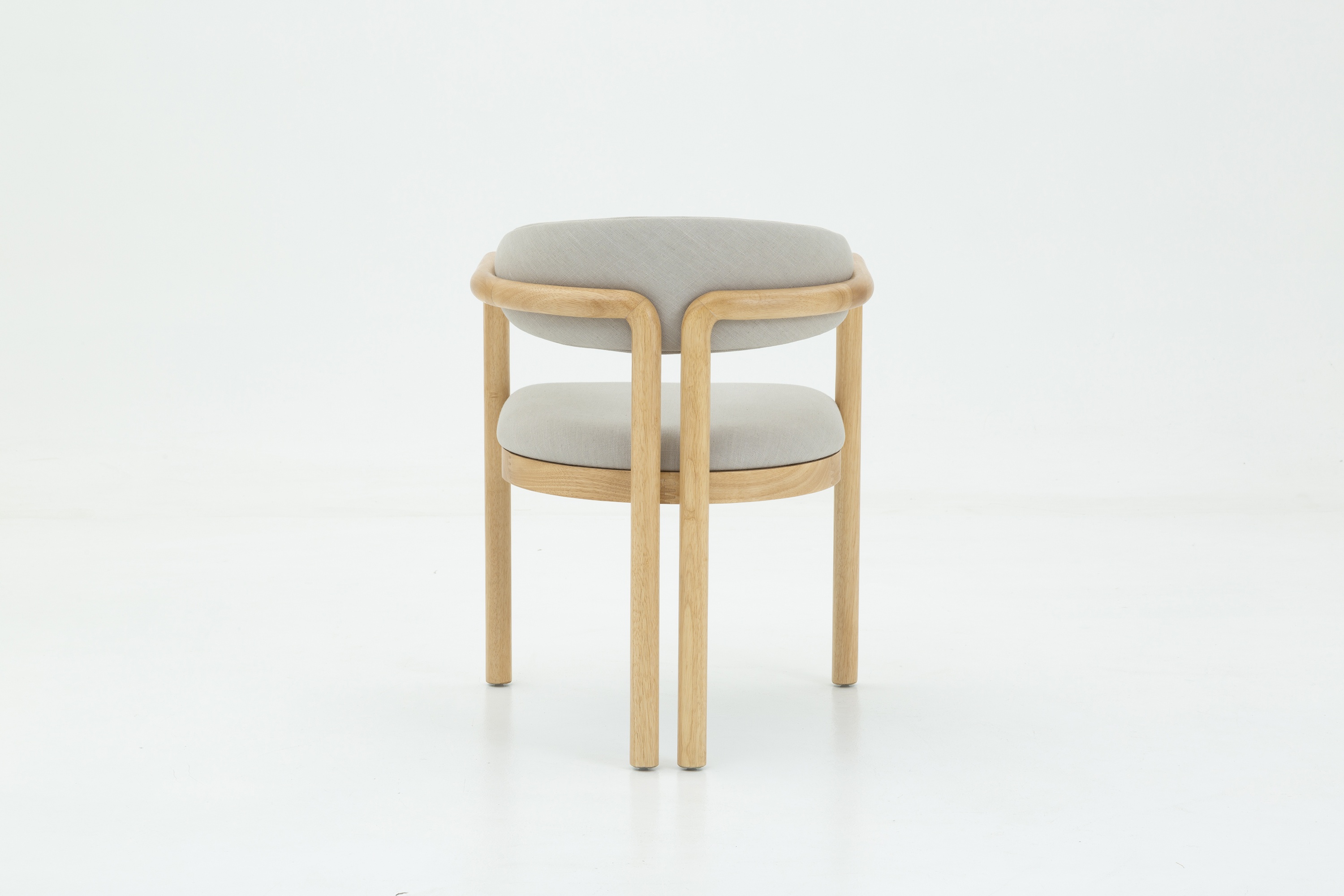 Palermo arm chair with Solid natural rubberwood frame, Diego Mineral Fabric - image 4