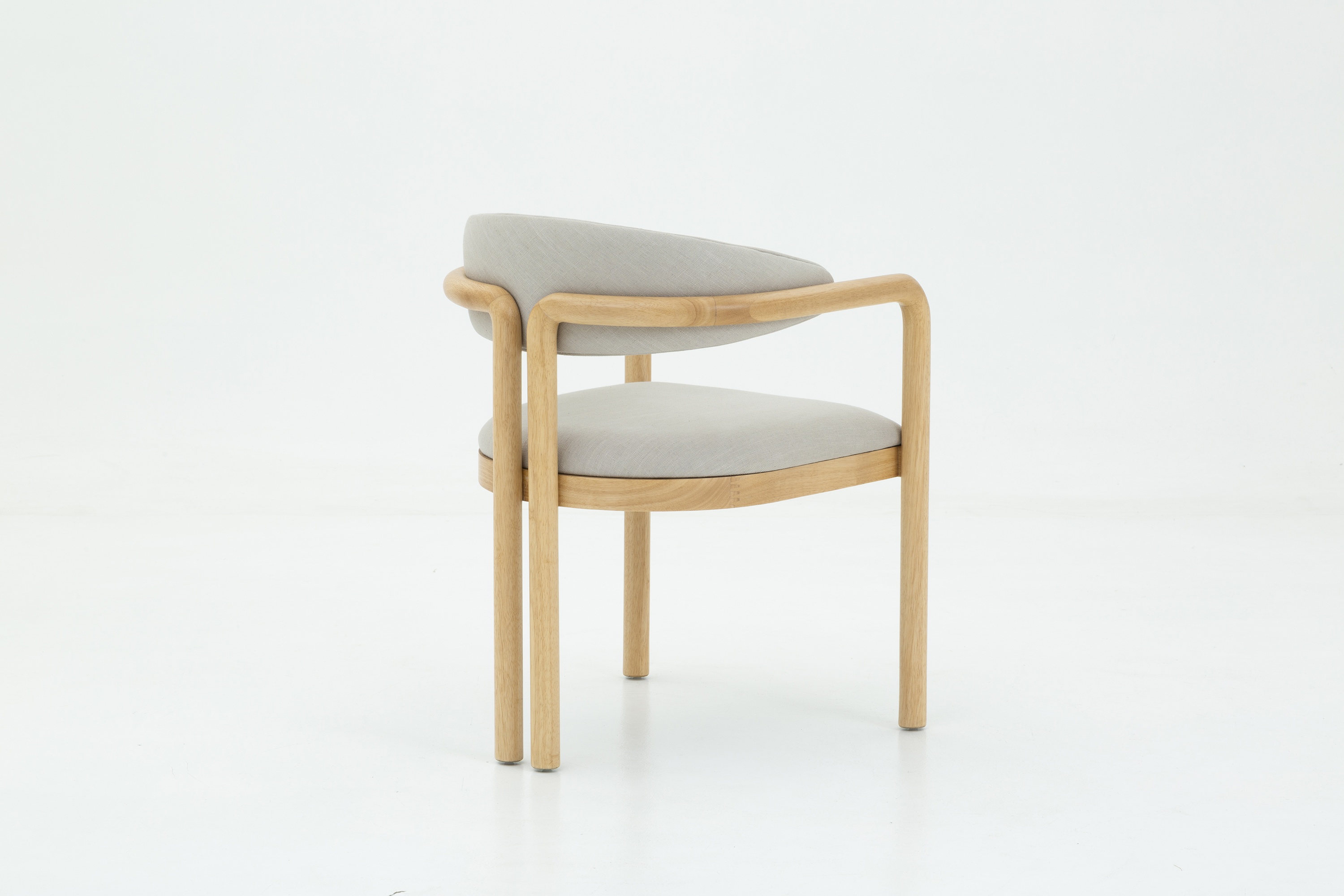 Palermo arm chair with Solid natural rubberwood frame, Diego Mineral Fabric - image 5