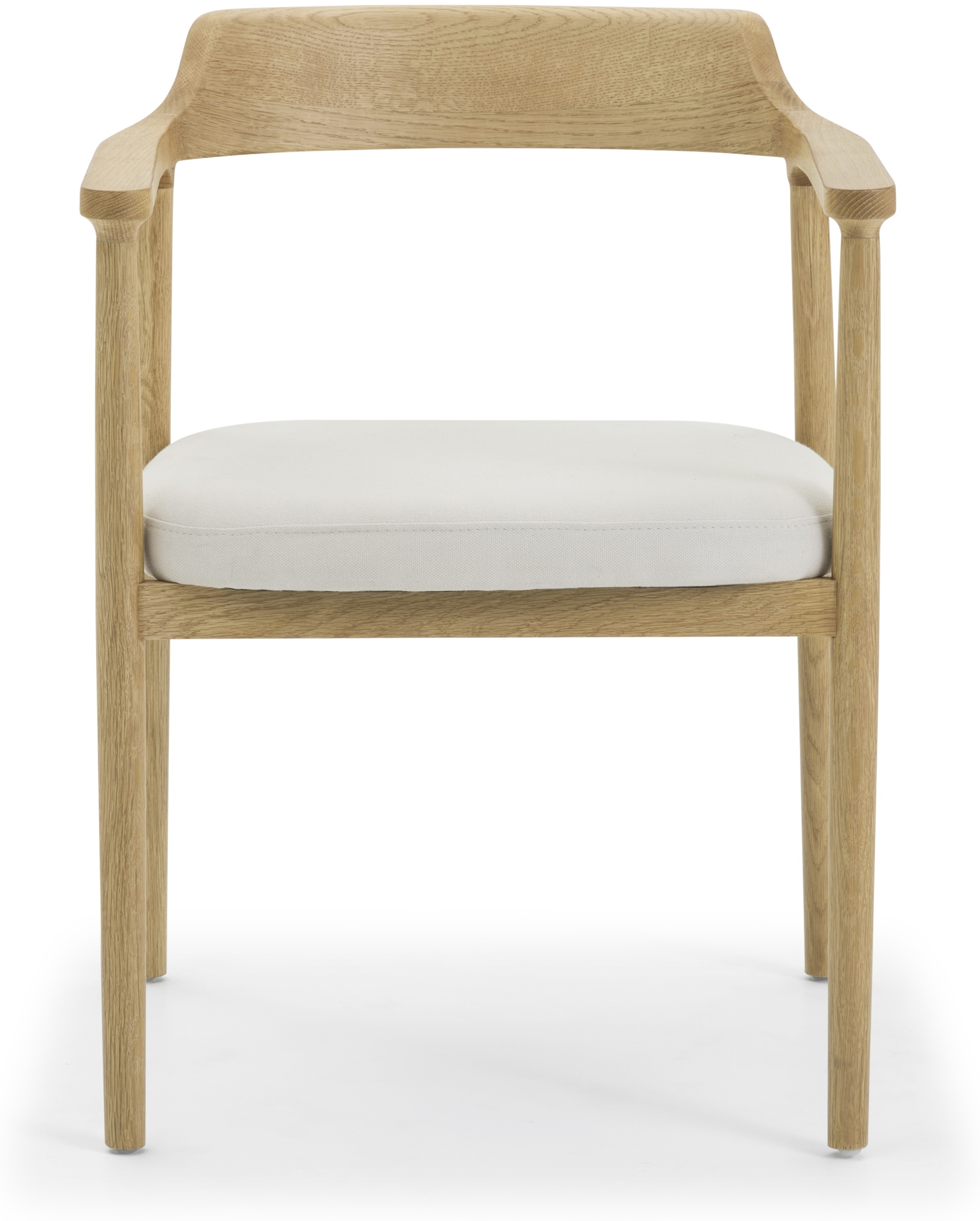 Silla de brazos Verona con marco sólido de rubberwood natural, tela Diego Cream - image 5