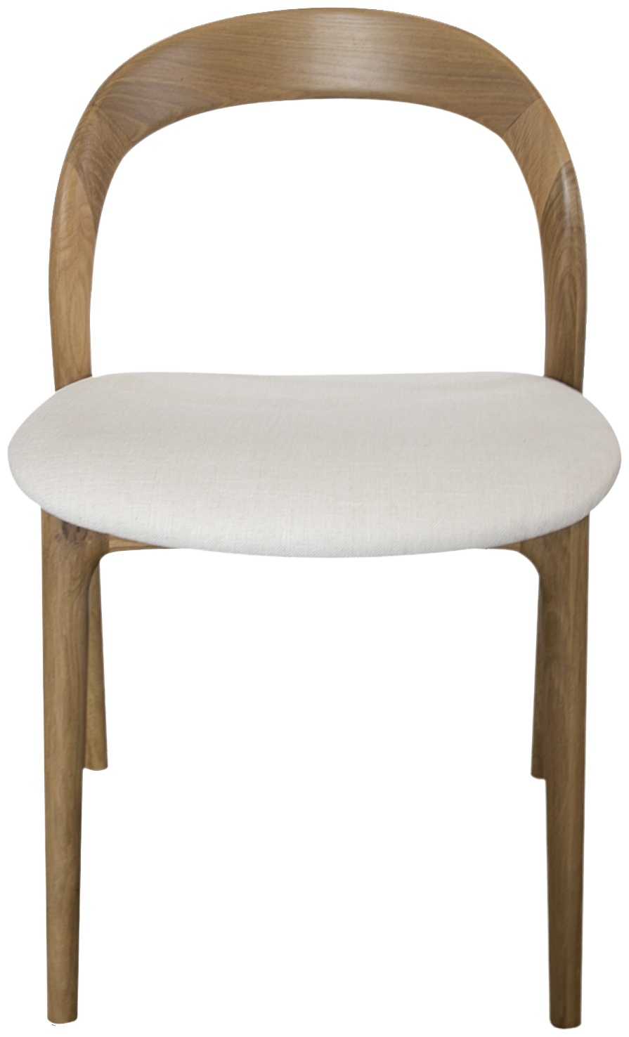 Silla de comedor de bentwood con marco de roble natural sólido, tela Diego Cream. - image 3