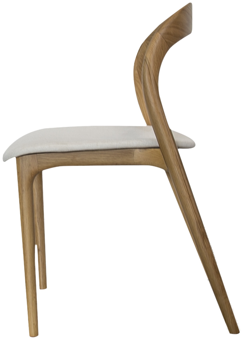 Silla de comedor de bentwood con marco de roble natural sólido, tela Diego Cream. - image 4
