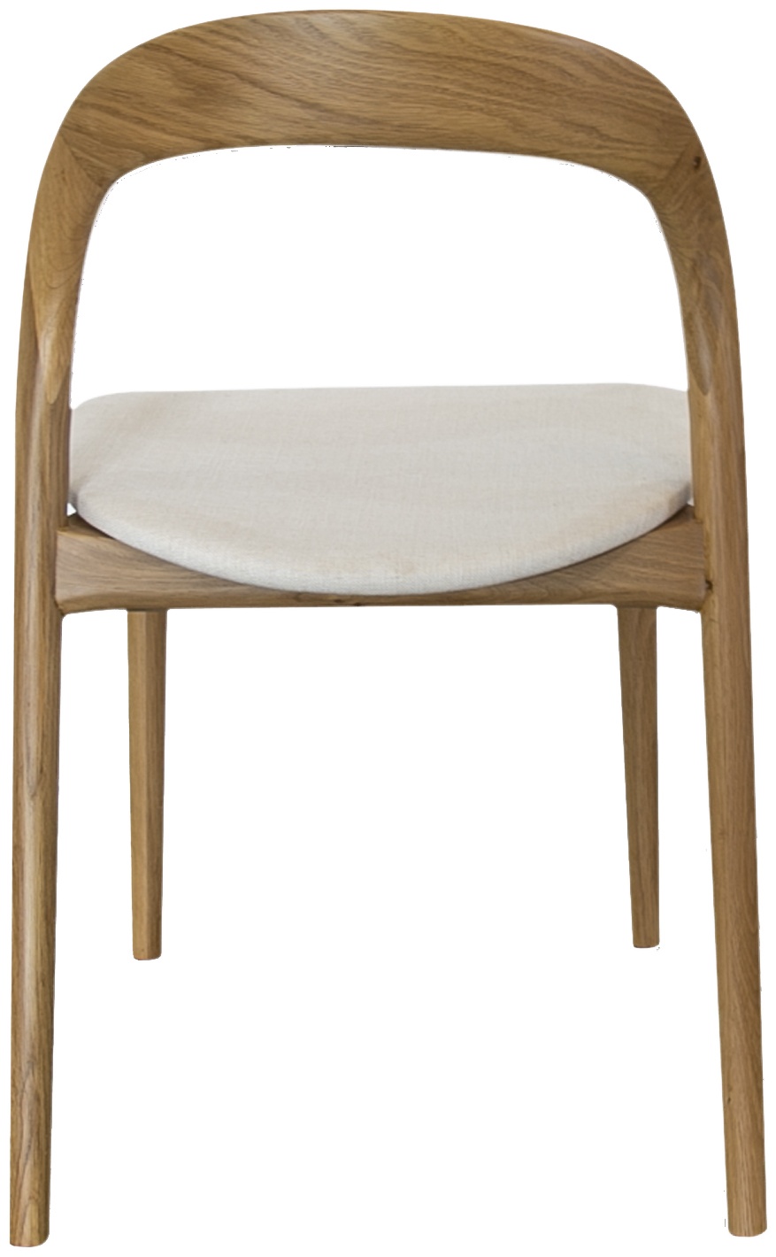 Silla de comedor de bentwood con marco de roble natural sólido, tela Diego Cream. - image 5