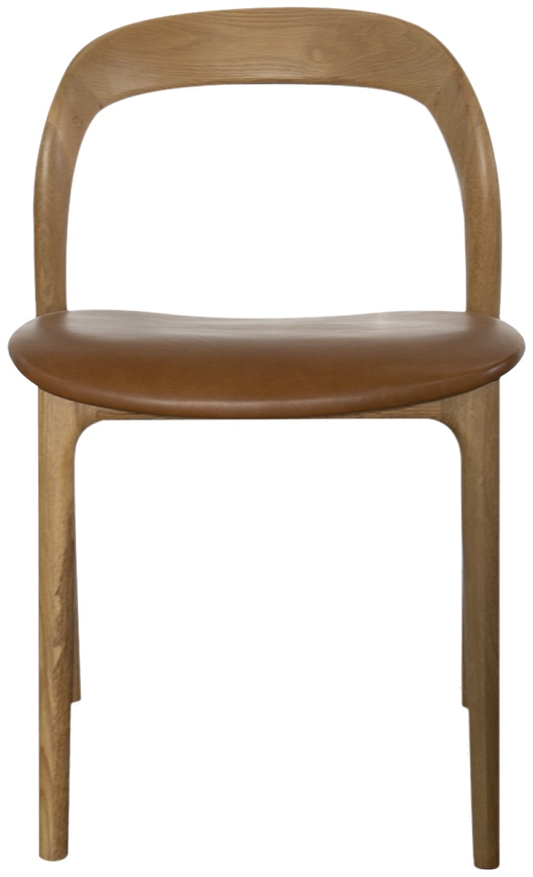 Silla de comedor de bentwood con marco de roble natural sólido, cuero Oxford Spice. - image 2