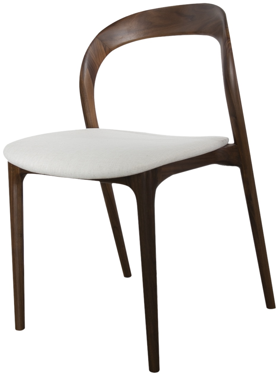 Silla de comedor de bentwood con marco sólido de walnut natural, tela Diego Cream. - image 1