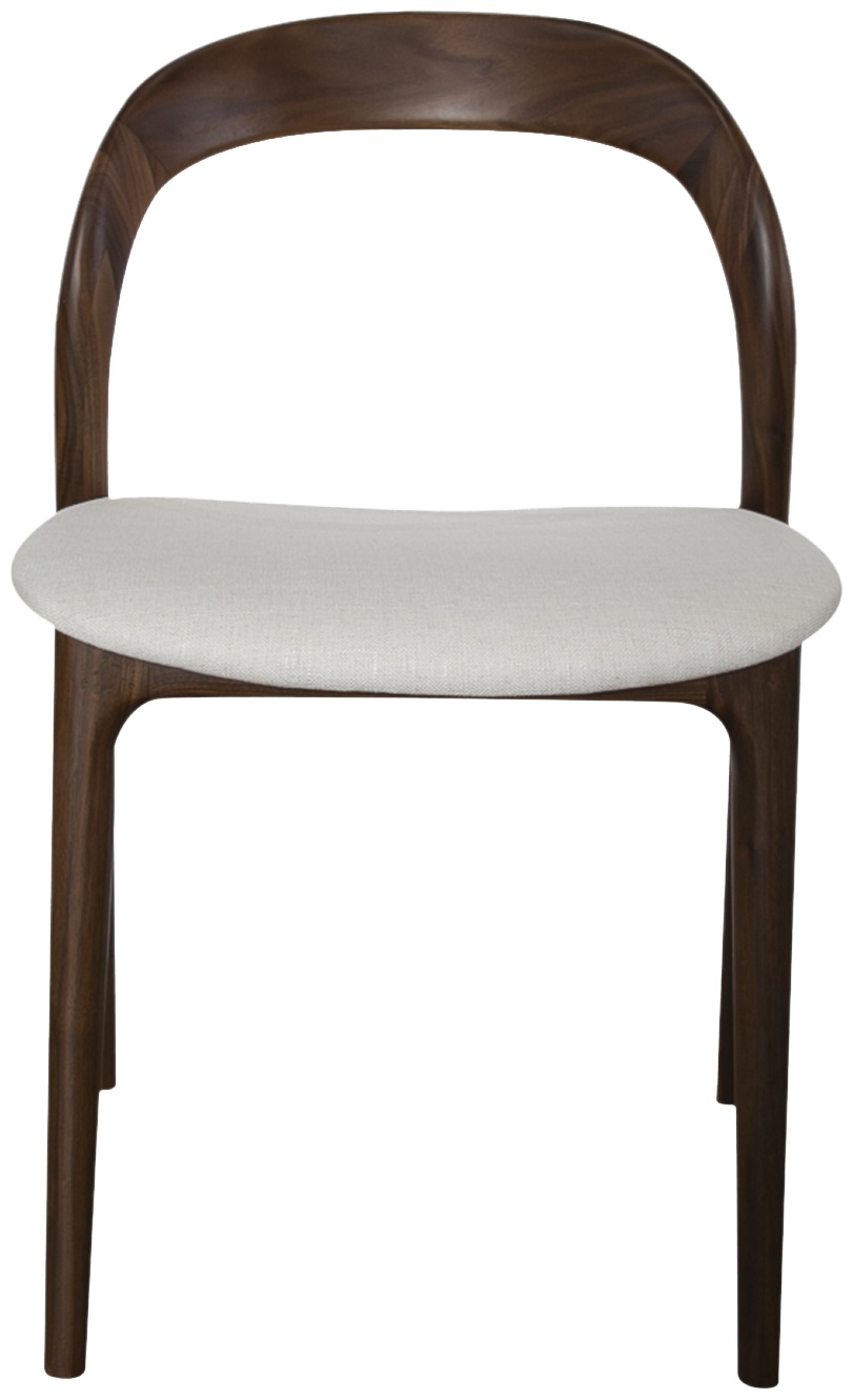 Silla de comedor de bentwood con marco sólido de walnut natural, tela Diego Cream. - image 2